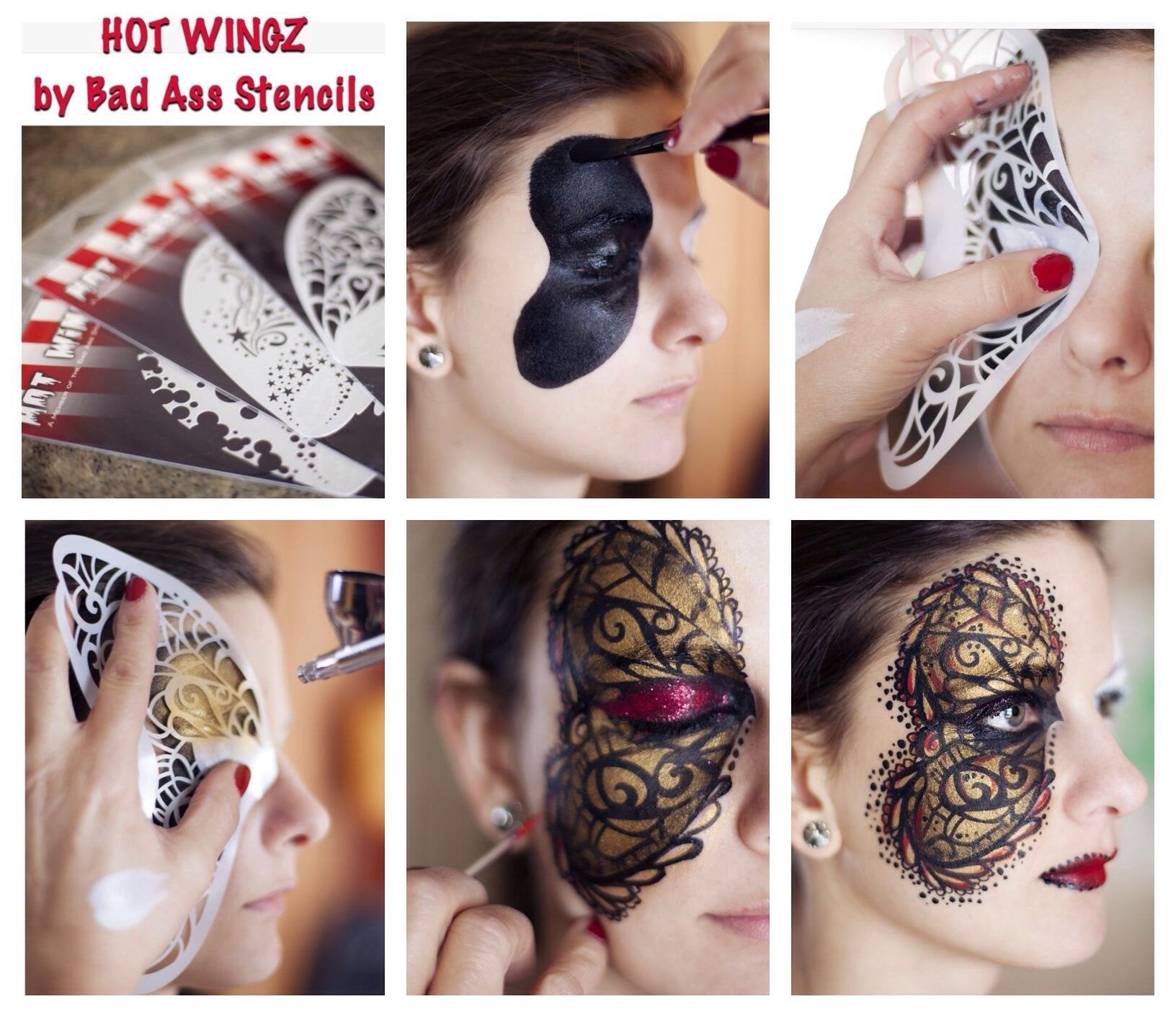 Reptilian HW8008 Hot Wingz Stencil for Airbrush & Spray Painting - Perfect for Automotive, Motorcycle & DIY Art Projects