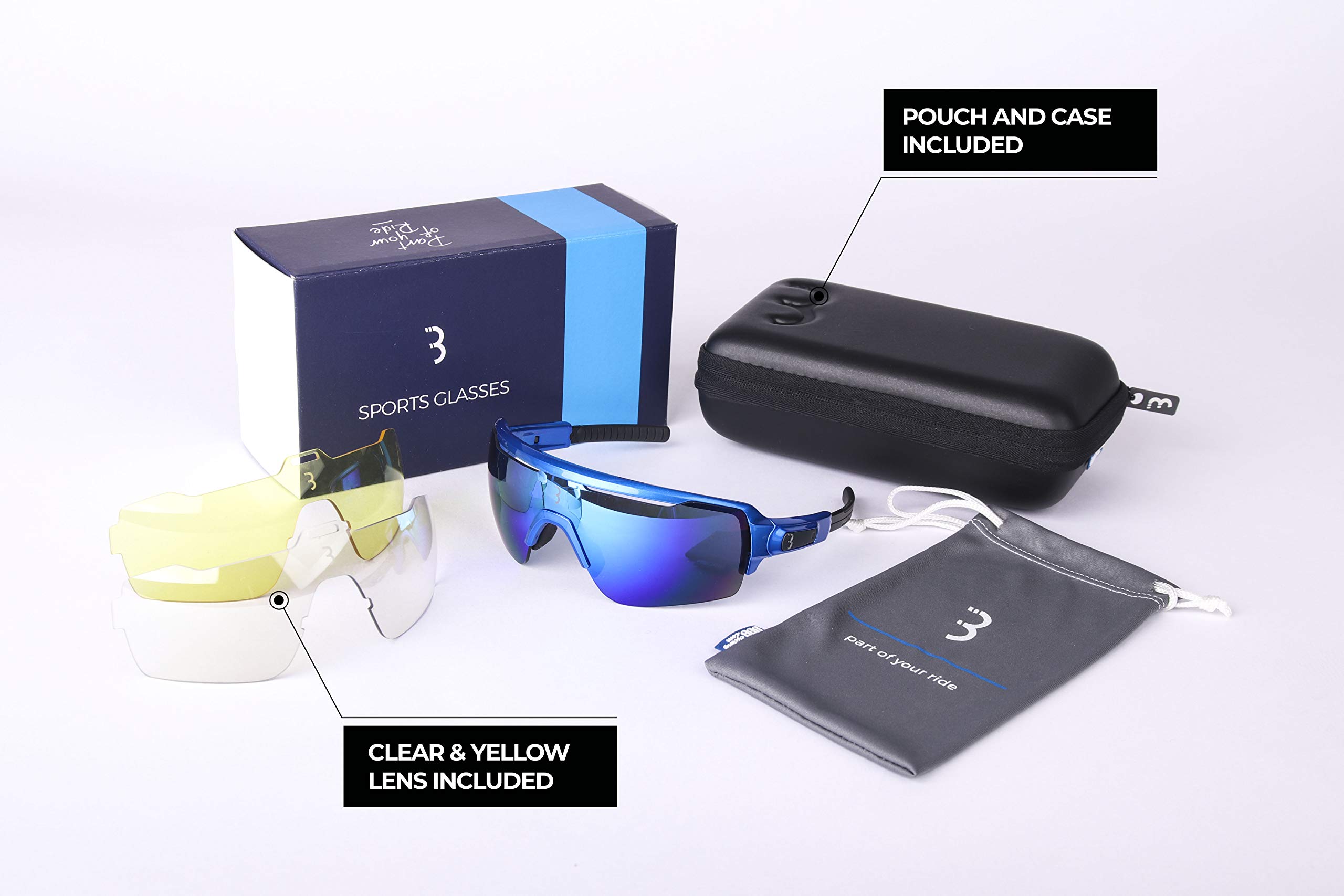 BBB Classic Sport Glasses - Polarized UV Protection Sunglasses for Running, Cycling & Outdoor Activities - Lightweight & Shatterproof for Men & Women