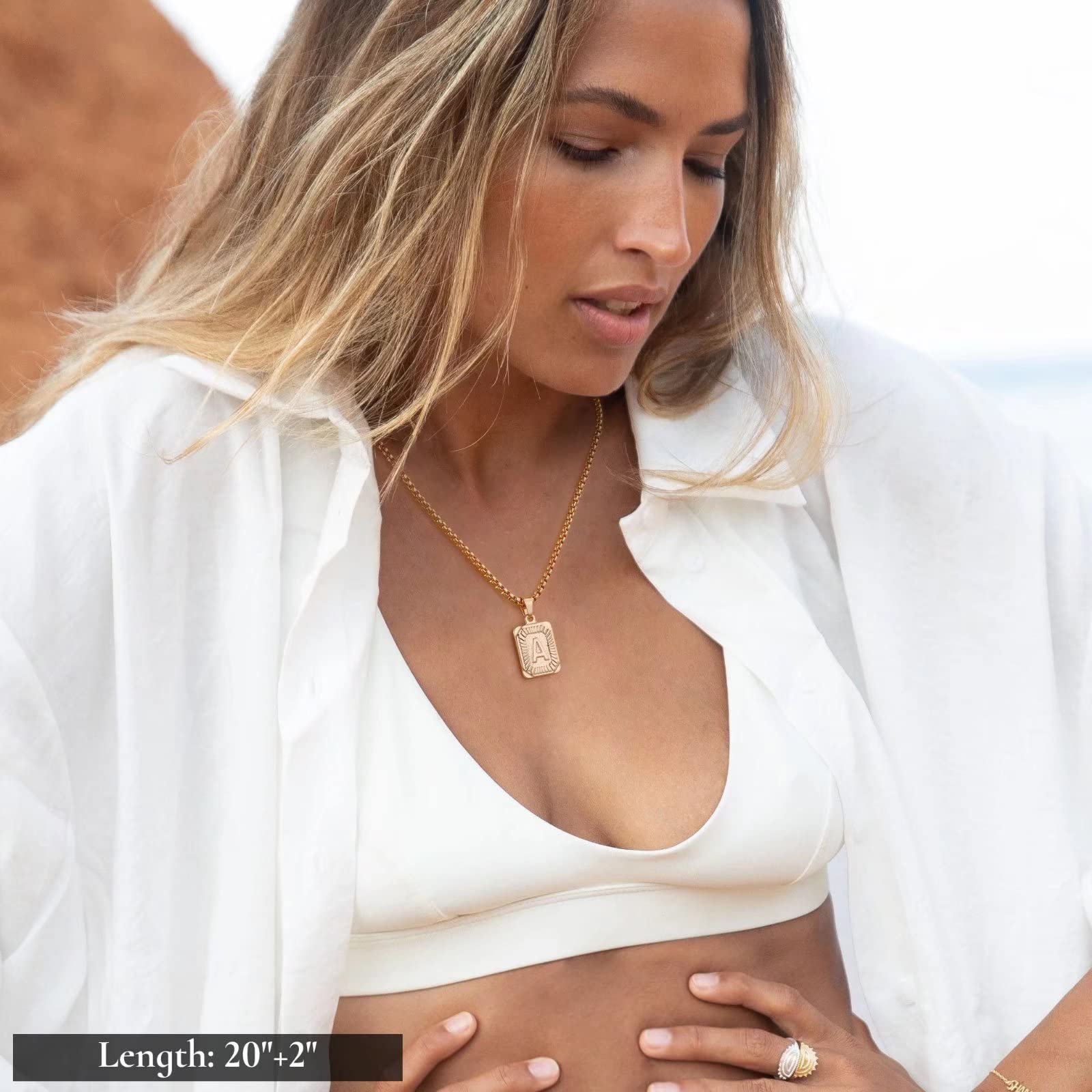 14K Gold Plated Layered Initial Necklace for Women - Personalized Letter Pendant, Snake Chain & Paperclip Choker Set | Elegant Layering Jewelry for Everyday Wear, Date Nights & Special Occasions