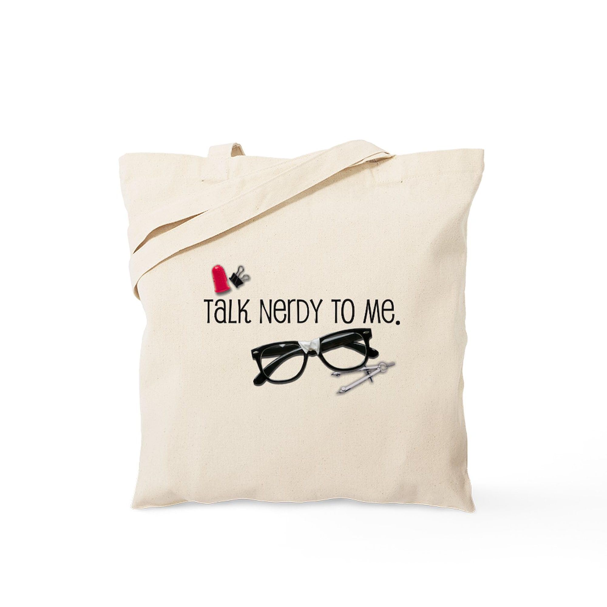 Nerdy Talk Tote Bag - Natural Canvas Reusable Shopping Bag for Books, Groceries & Everyday Use | Eco-Friendly & Durable