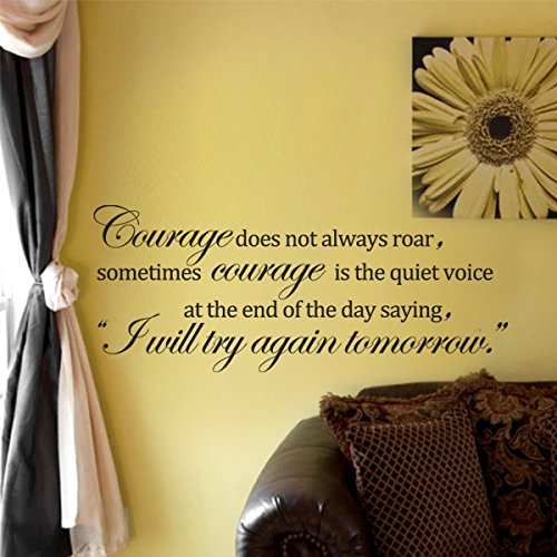 Inspirational Vinyl Wall Decal - 'I Will Try Again Tomorrow' Motivational Quote Sticker, Home Office Decor, Brown | Perfect for Bedroom, Living Room & Workspace