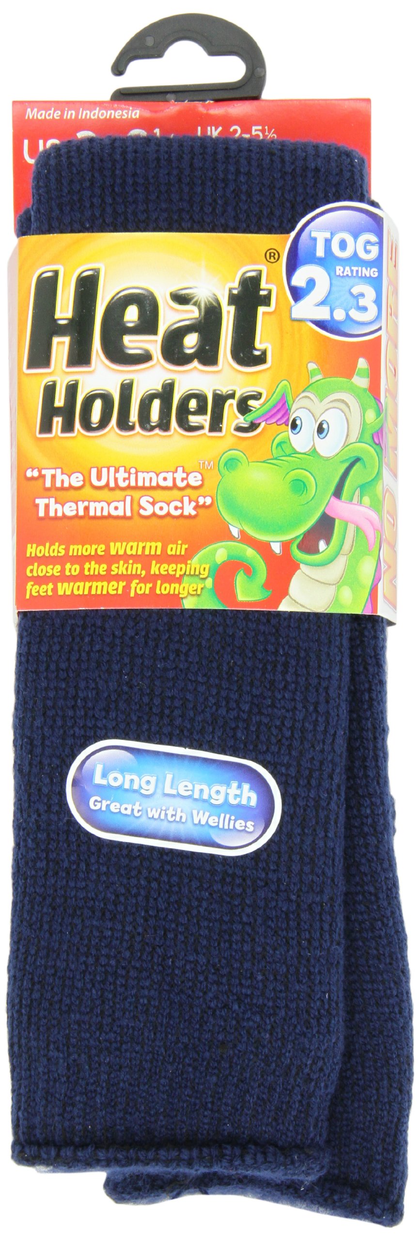 Heat Holders Kids' Thermal Socks - Large Size (US Shoe 3-6.5), 51-Pack Indigo - Warm Winter Socks for Outdoor Activities & Cold Weather
