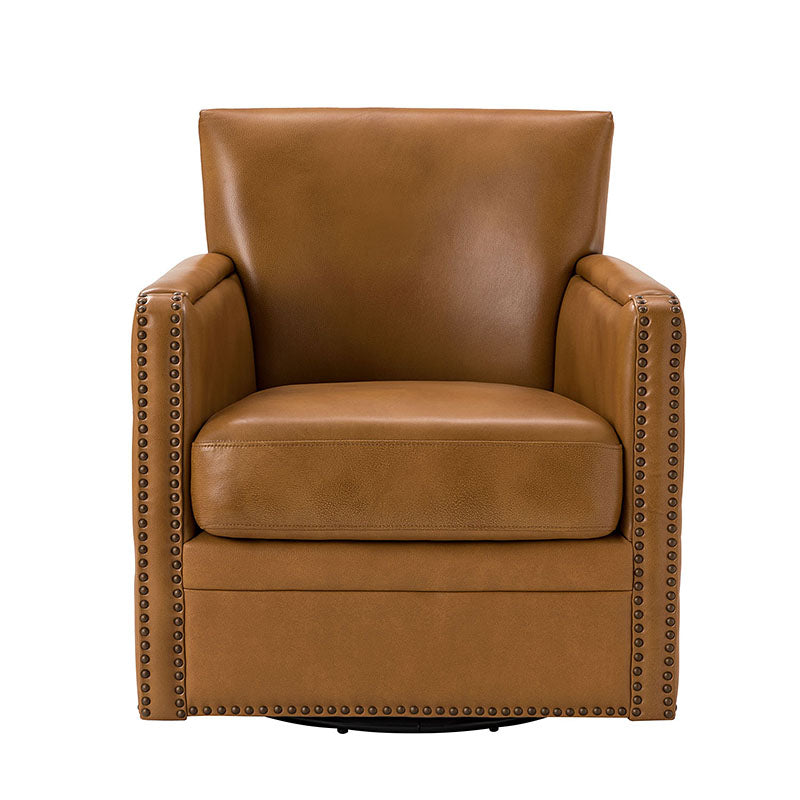 Gloria Genuine Leather Swivel Chair - 360° Rotating Office Chair with Adjustable Height for Home & Office Workspace - Perfect for Conference Rooms, Study Desks and Executive Offices
