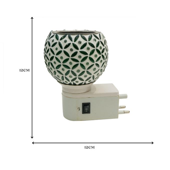 Premium Ceramic Aroma Diffuser & Night Light - Essential Oil Warmer with On/Off Switch, Camphor Burner for Home Fragrance, Yoga & Meditation Room Decor - Perfect for Bedroom, Spa and Relaxation Spaces