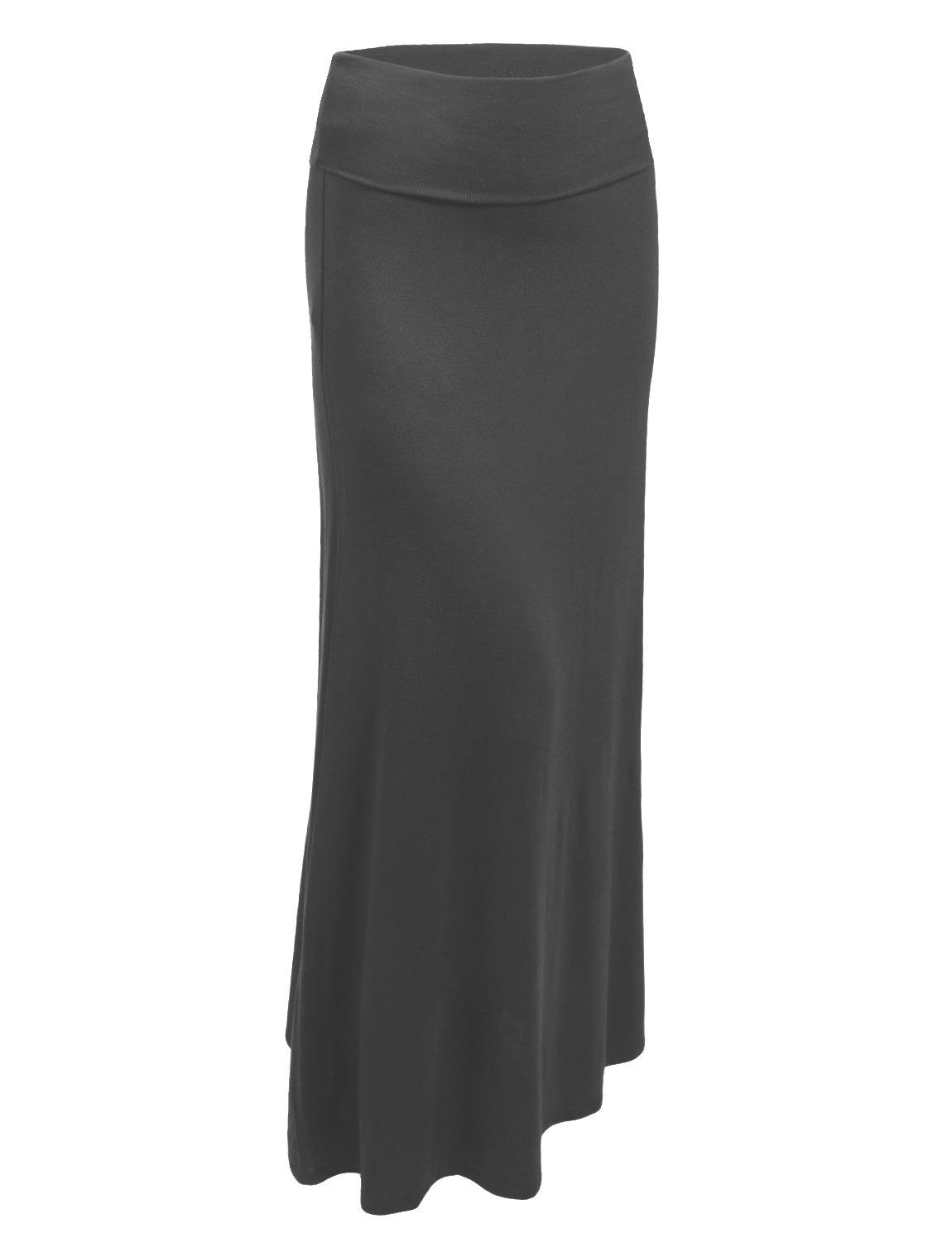 NE PEOPLE Women's Stretchy Premium Elastic Waist Foldover Jersey Maxi Skirts - Comfortable Casual & Beach Wear for Summer Outfits