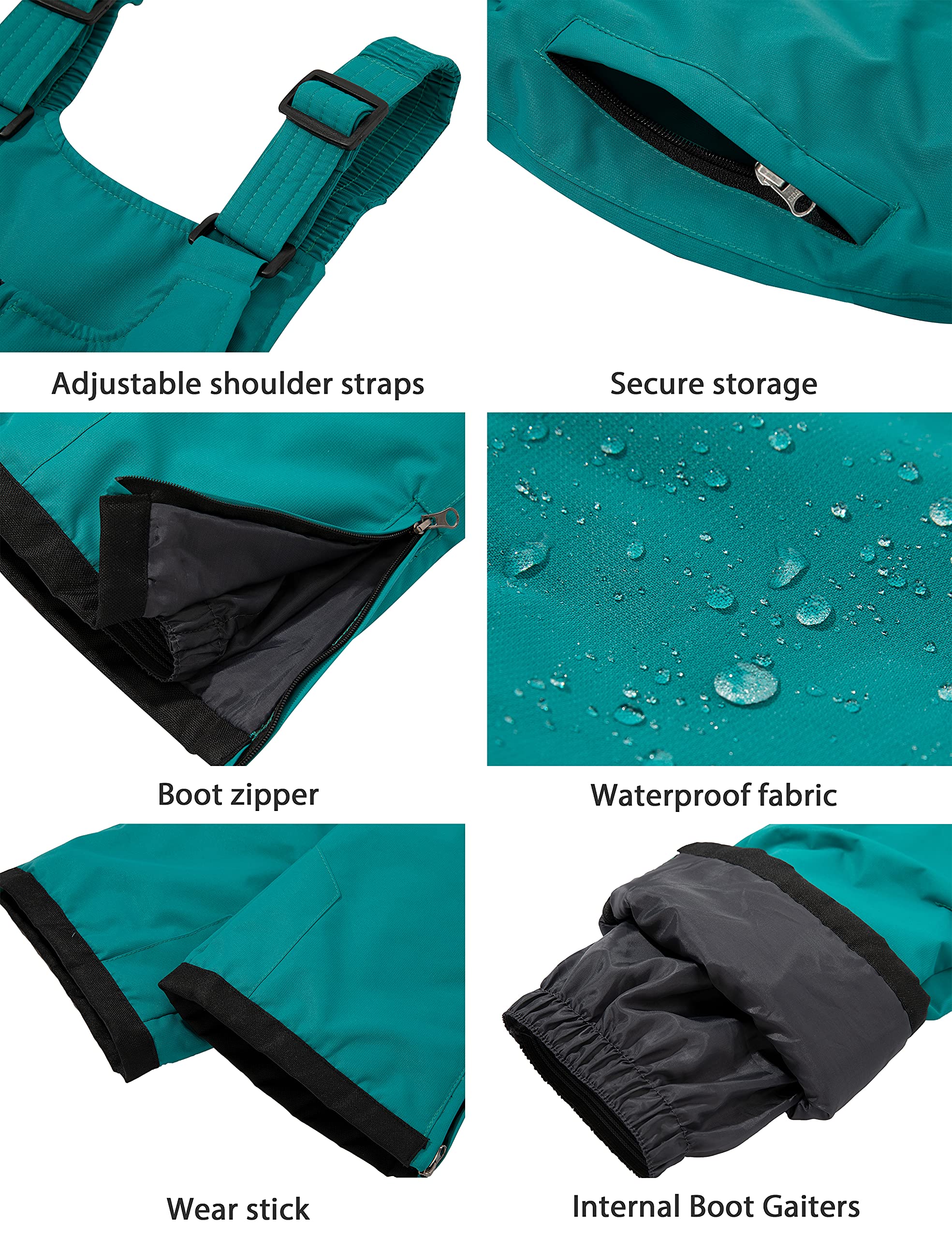 Wantdo Girls' Waterproof Insulated Ski Bib Overalls - Warm Winter Snow Pants for Toddler & Kids - Perfect for Skiing, Snowboarding & Outdoor Winter Activities