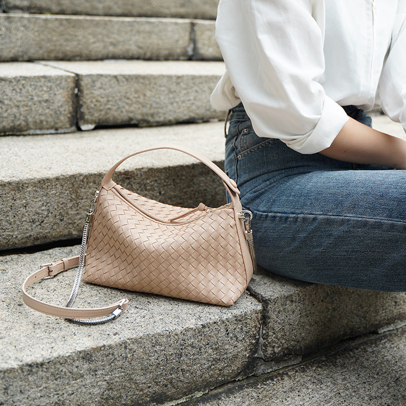Stylish Woven Everyday Tote Bag for Women - Lightweight & Durable Handbag for Work, Shopping & Beach Outings