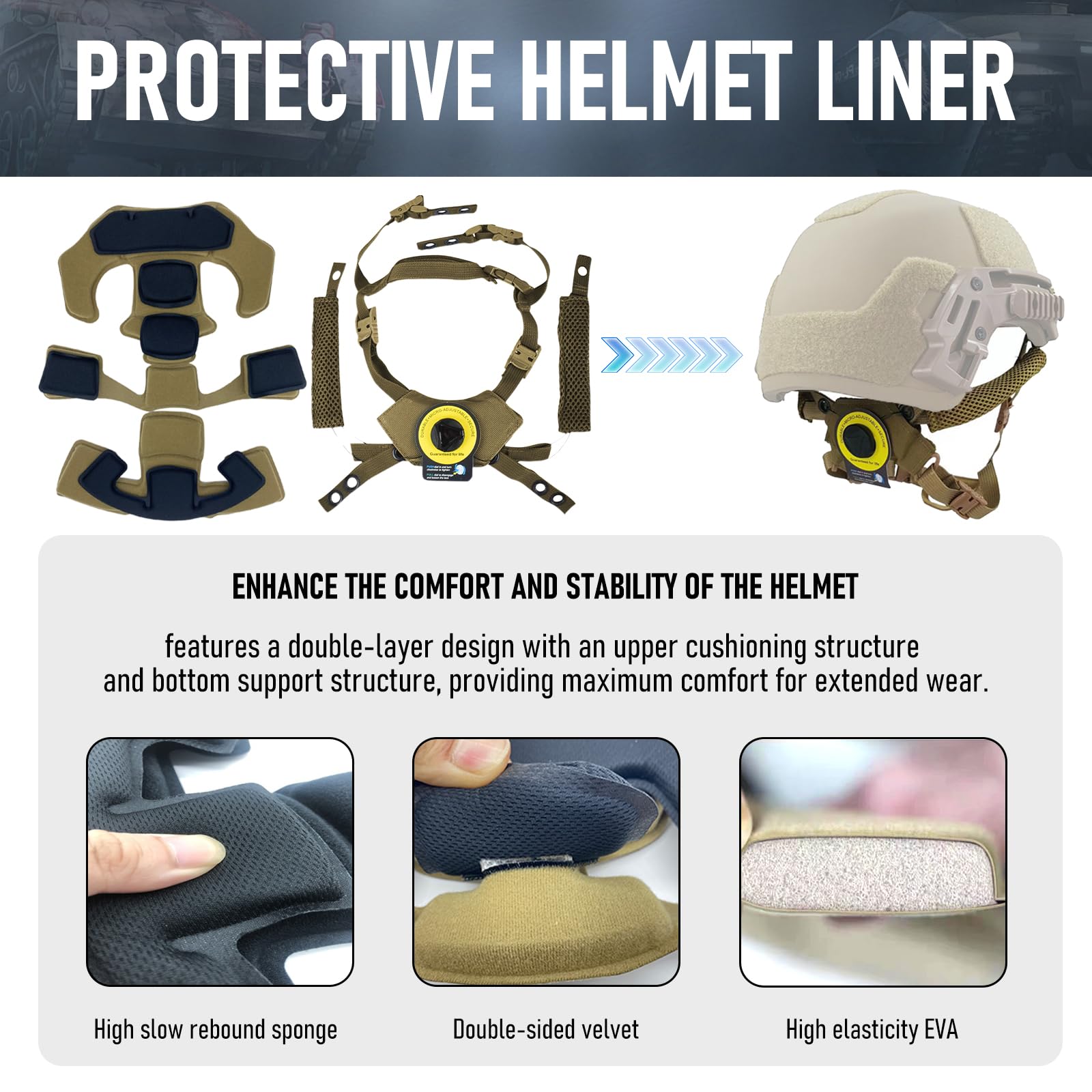 Premium Tactical Helmet Padding Kit - Military Grade Comfort & Impact Protection for Airsoft, Paintball & Outdoor Activities