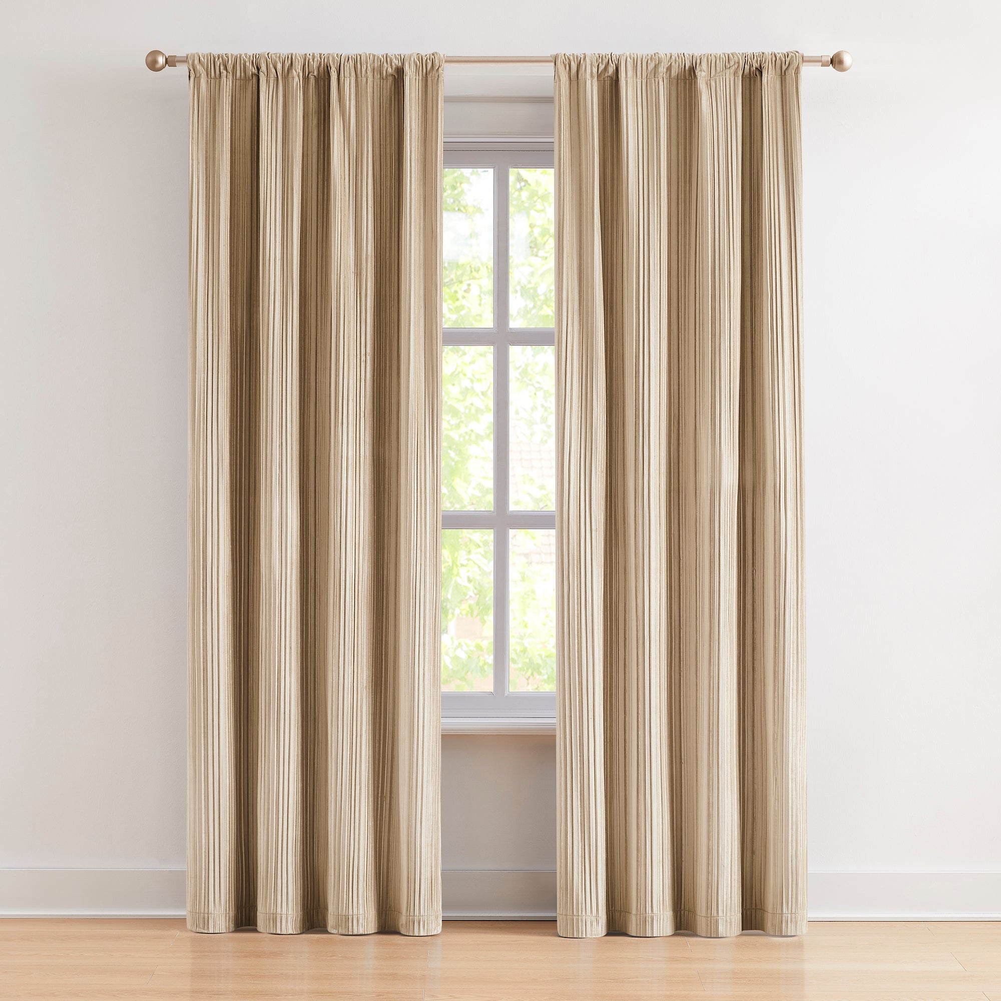 Elegant Pleated Velvet Light Filtering Window Curtain Panels for Living Room & Bedroom - Soft Sheer Drapes with Blackout Lining for Home Decor