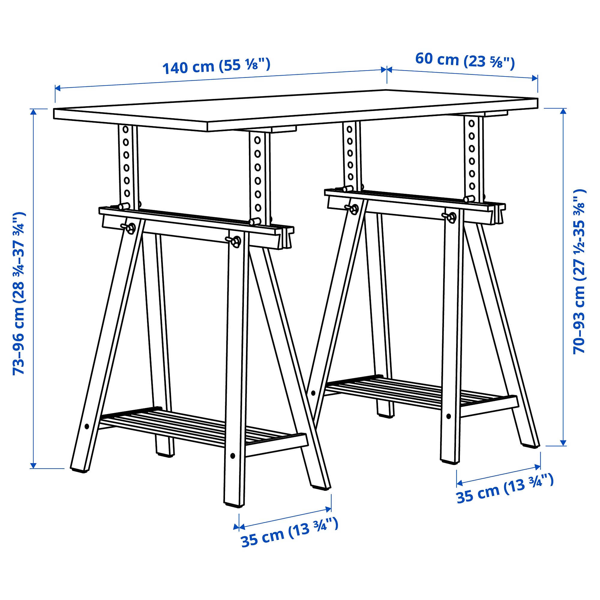 LAGKAPTEN/MITTBACK White Birch Computer Desk 55