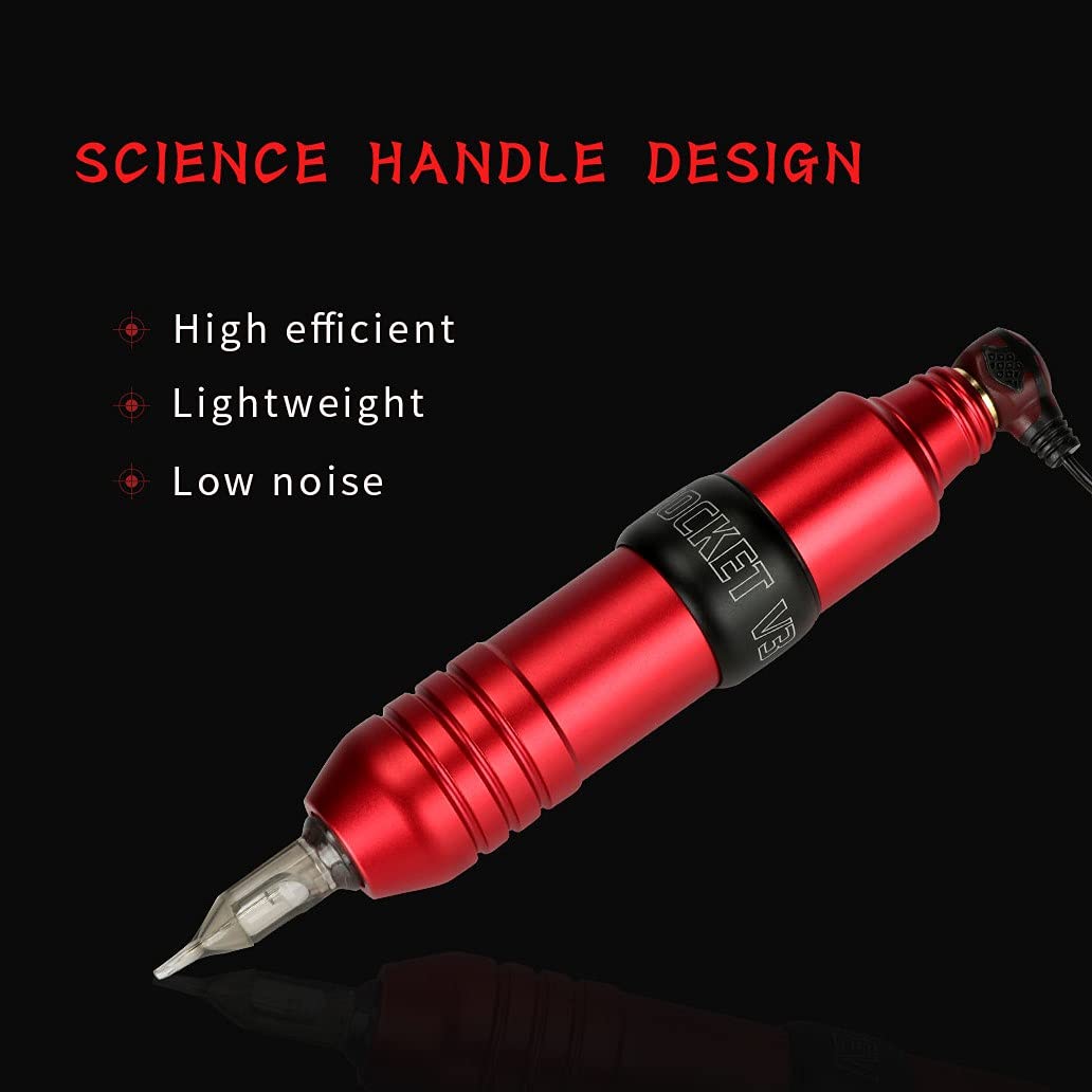 Professional Rotary Tattoo Machine with Swiss Motor - Gold Tattoo Pen for Liner & Shader, RCA Line Included - Perfect for Tattoo Artists & Body Art Professionals