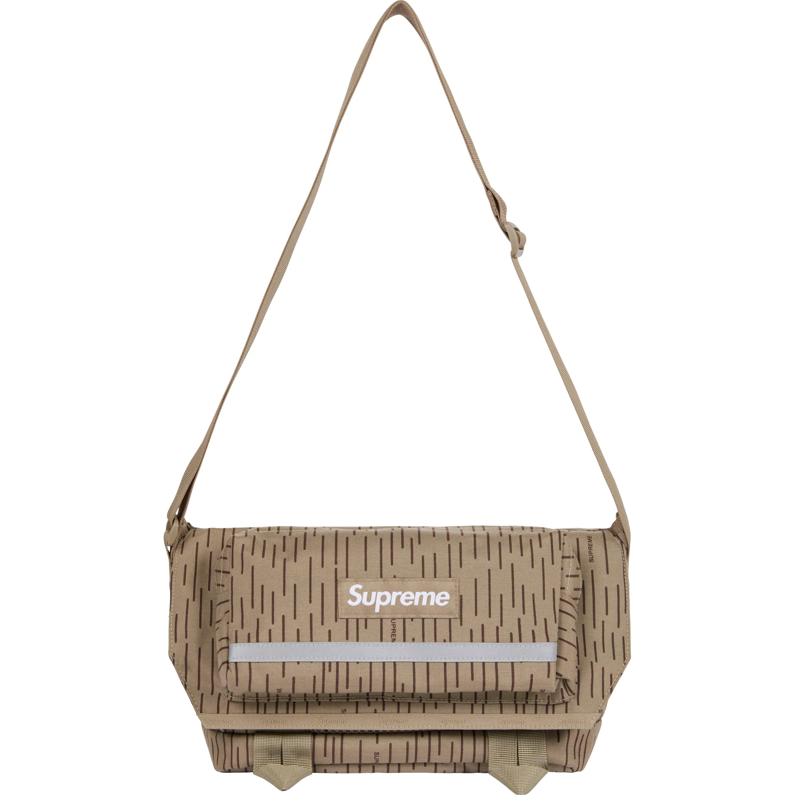 Supreme FW24 Messenger Bag - Waterproof Tan Raindrop Design for Men & Women - Perfect for Travel, Work & School