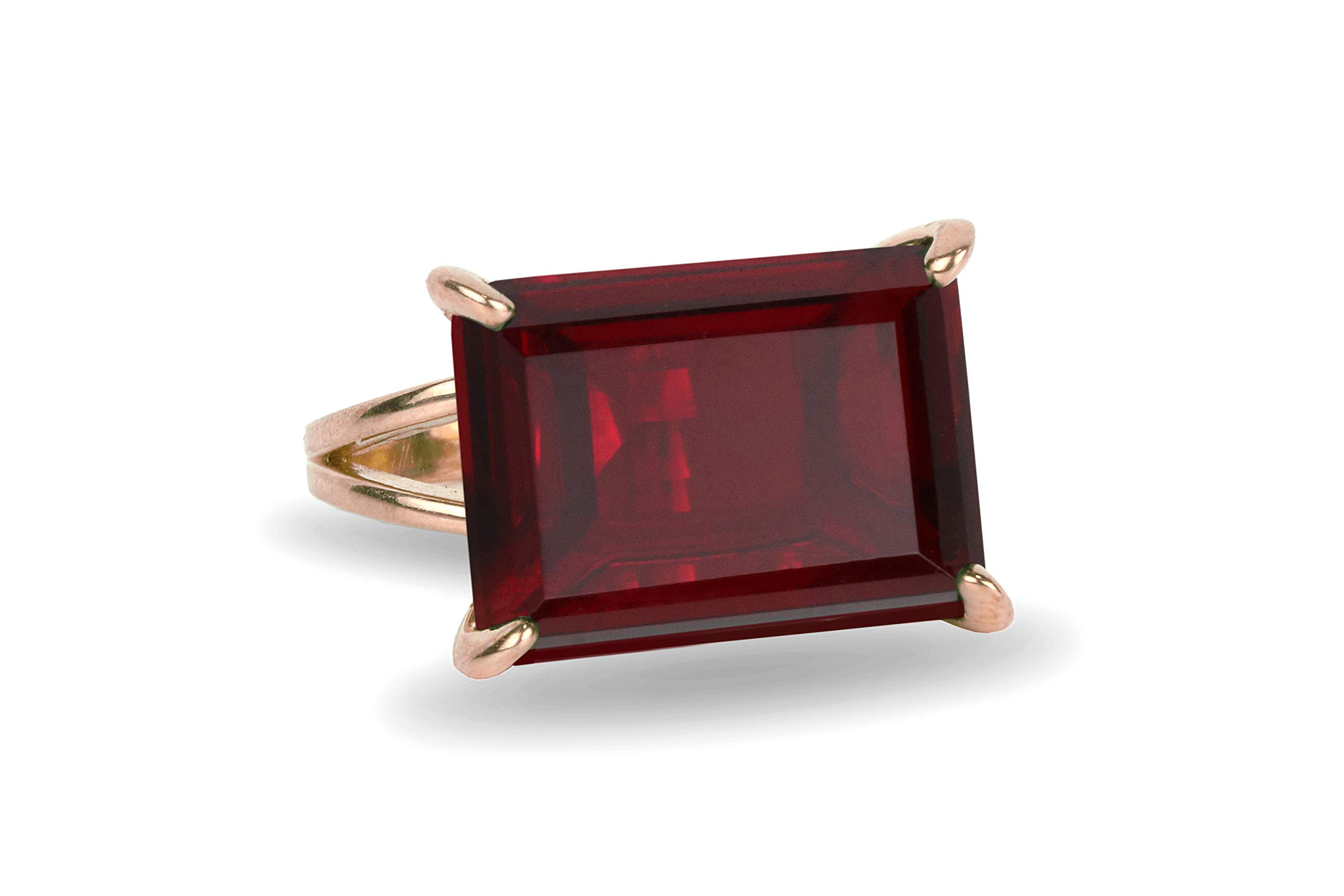 14K Gold Filled Red Garnet Ring - Handmade Birthstone Jewelry for Women | Bold Gemstone Fashion Ring with Custom Engraving | Perfect for Valentine's Day, Anniversary Gifts & Special Occasions