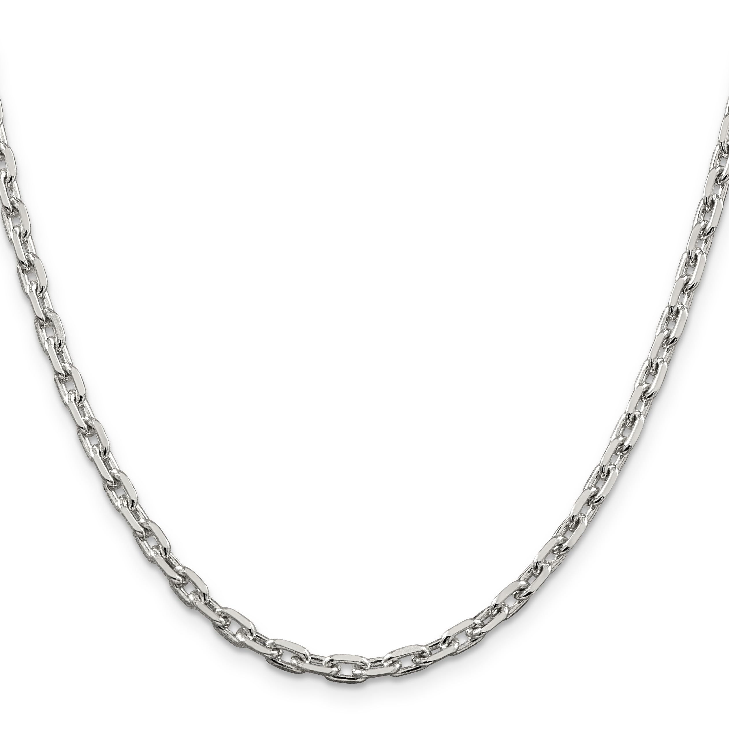 IceCarats 925 Sterling Silver 3.95mm Oval Cable Chain Necklace for Women - Dainty Elegant Layering Jewelry Gift for Birthday, Anniversary & Everyday Wear