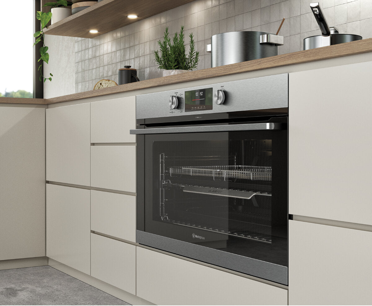 Westinghouse WVEP9716SD 90cm Stainless Steel Pyrolytic Oven with AirFry Function - Perfect for Baking, Roasting & Healthy Air Frying in Modern Kitchens