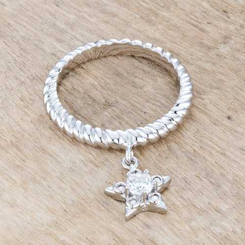Elegant Cubic Zirconia Star Charm Fashion Ring for Women - Perfect for Evening Parties, Date Nights & Special Occasions