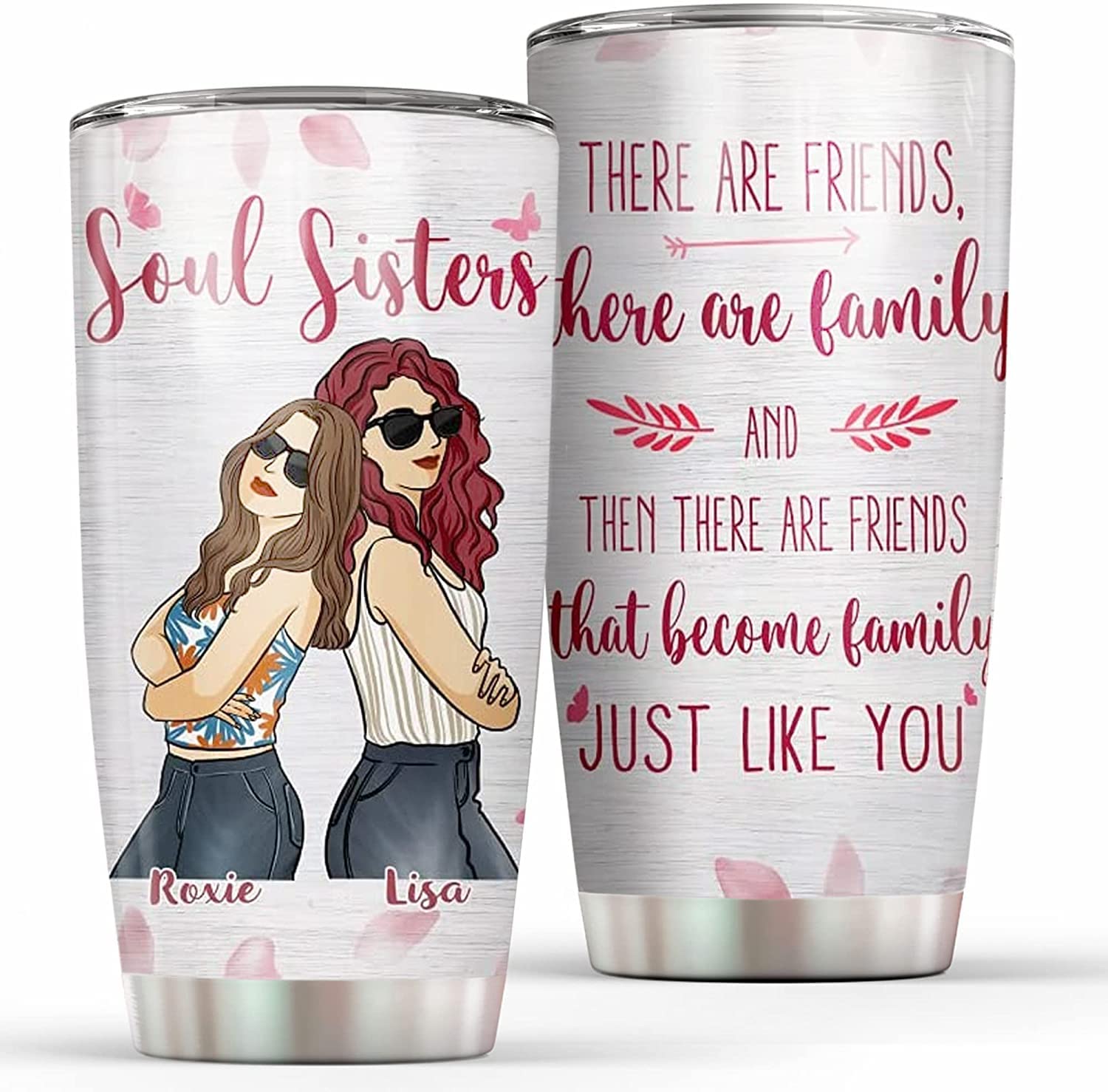 Personalized Best Friend Tumbler - Custom Insulated Cup for Besties, Soul Sisters & Unbiological Sisters | Unique Birthday Gift for Her | Perfect for Coffee, Tea & Office Use