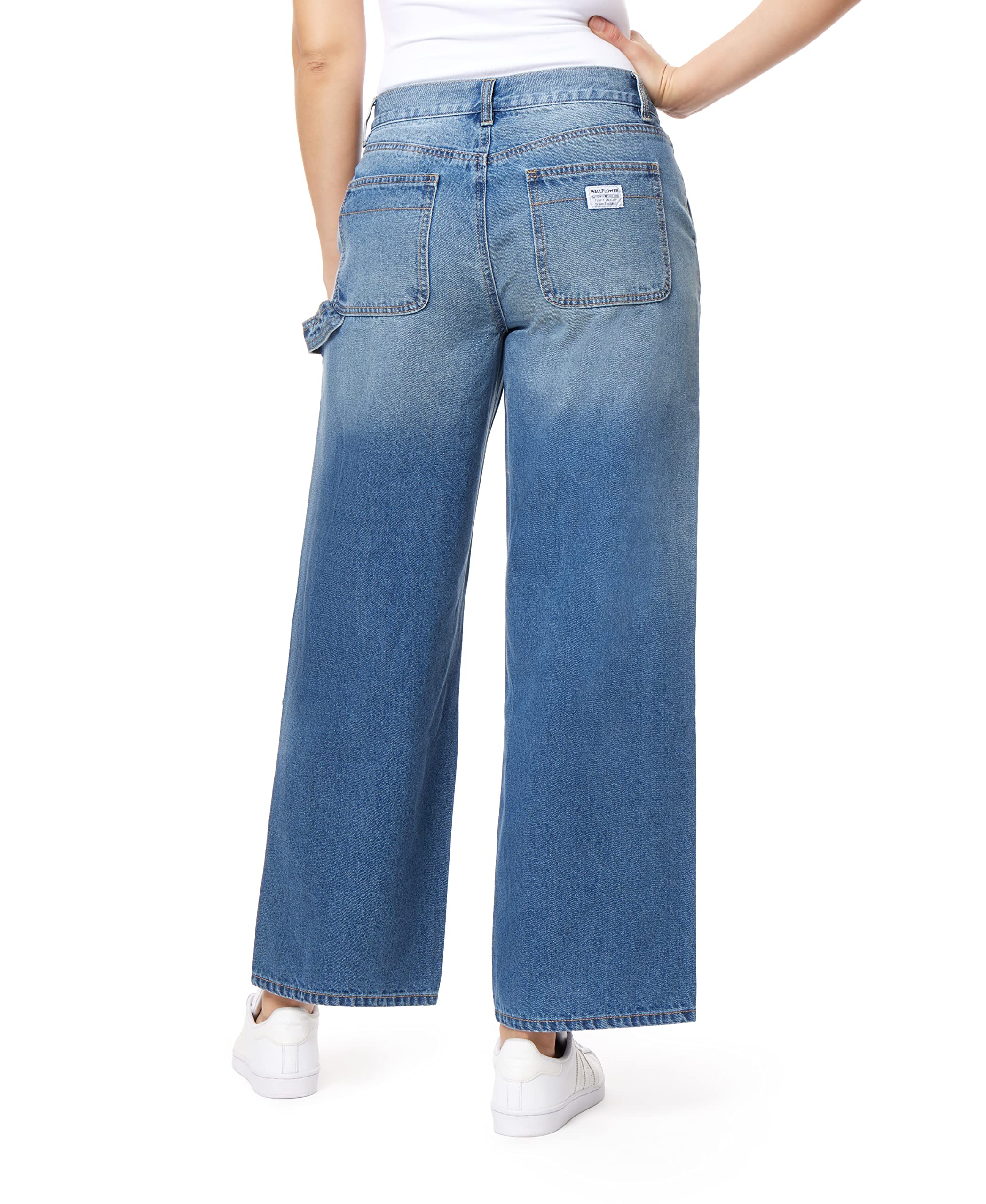 Women's Low-Rise Carpenter Denim Jeans - Insta Classic Juniors Style for Casual Wear & Street Fashion