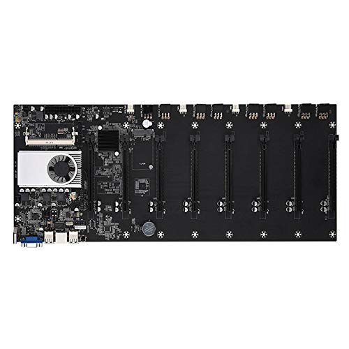 BTC-37 Mining Rig Motherboard with 8 GPU Slots, DDR3 Memory & VGA Interface - Low Power Consumption for Crypto Mining, Ethereum Rig Setup & Blockchain Hardware
