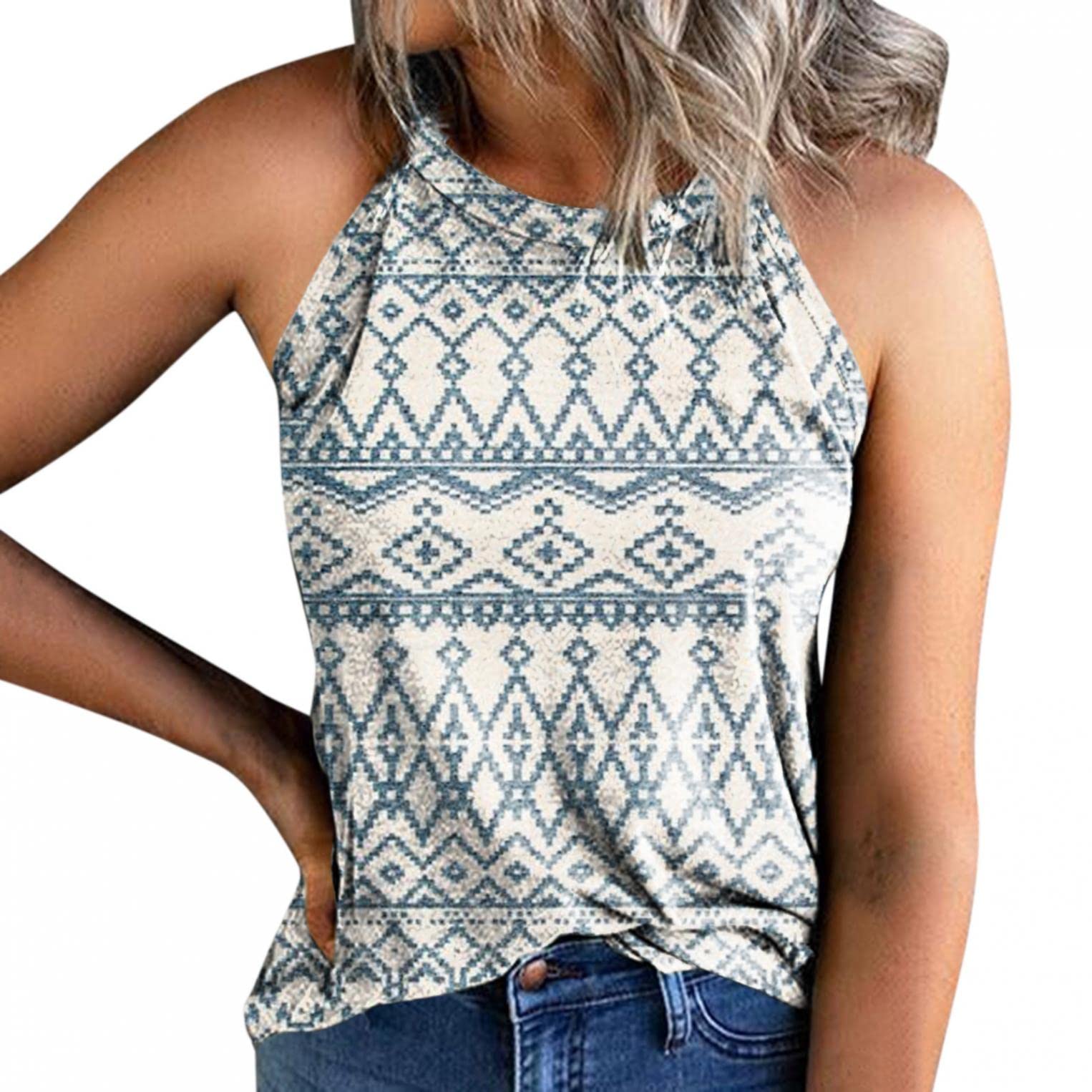 FABIURT Women's Summer Tops - Sleeveless Halter Neck Tank Tops for Casual Wear & Beach Outfits | Breathable Basic Tees for Vacation, Pool Party & Daily Fashion