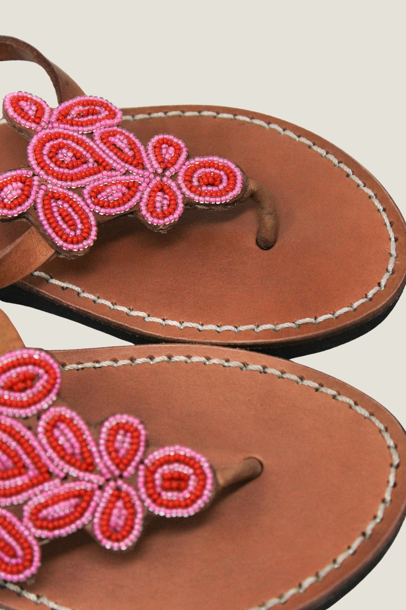 Mia Full Beaded Sandals for Women - Stylish Pink & Red Summer Sandals | Perfect for Beach, Vacation, and Casual Outings