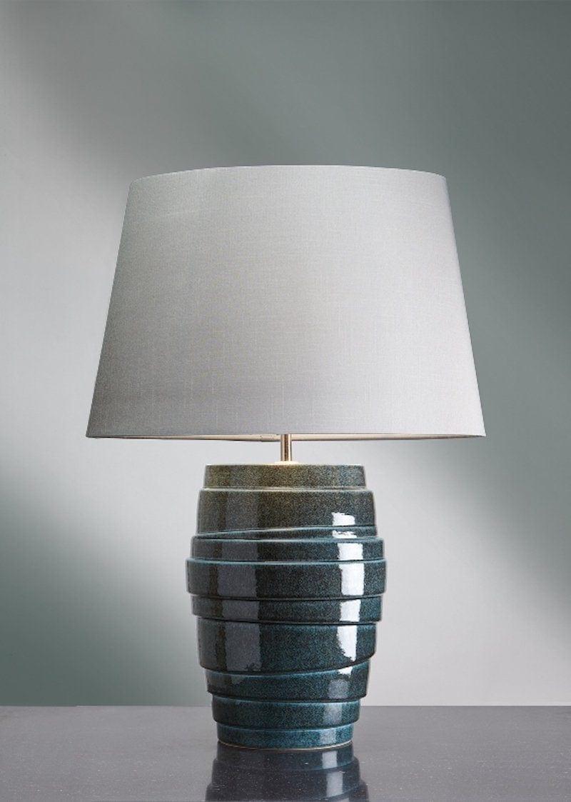 Elstead Neptune Blue Tiered Ceramic Table Lamp - Modern Home Decor Lighting for Living Room, Bedroom & Office - Perfect for Ambient & Accent Lighting