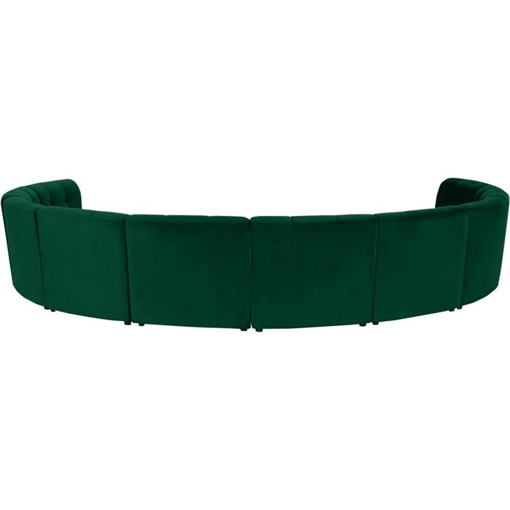 MAKLAINE 10-Piece Modular Contemporary Velvet Sectional Sofa in Green - Modern L-Shaped Living Room Furniture Set for Small Spaces & Apartments
