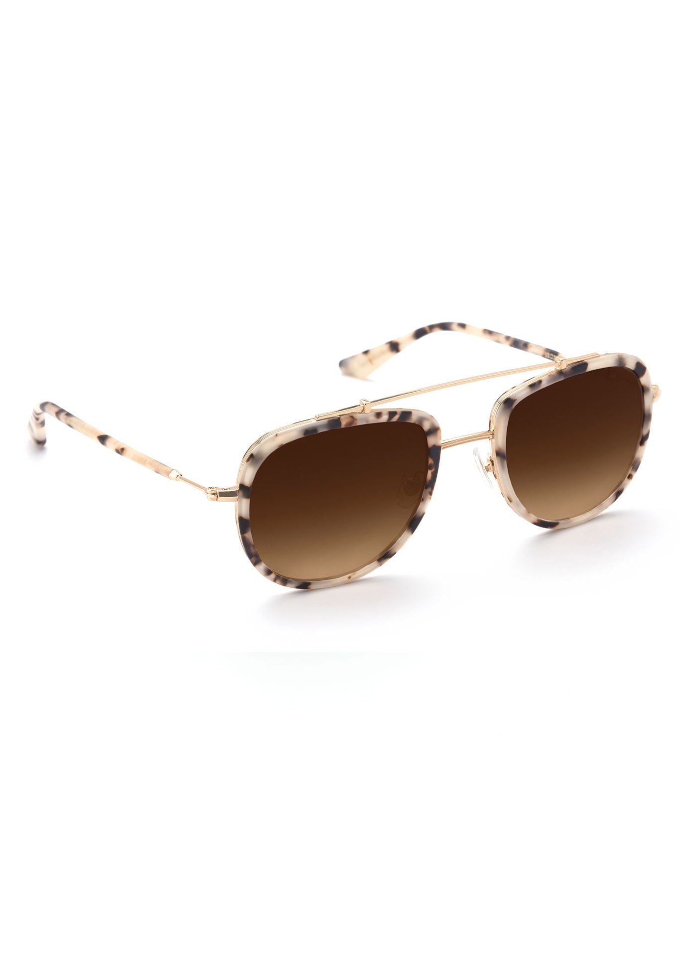 BRETON Matte Oyster 24K Gold Polarized Sunglasses - UV Protection for Driving, Beach & Outdoor Activities