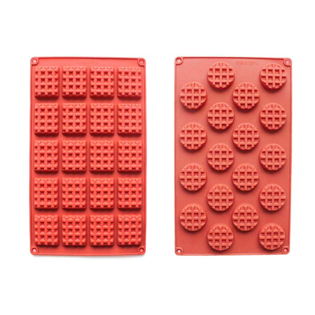 2-Piece Silicone Waffle Mold Set - Nonstick Baking Molds for Cakes, Cookies & Chocolate - Perfect for Home Baking, Party Desserts & DIY Treats