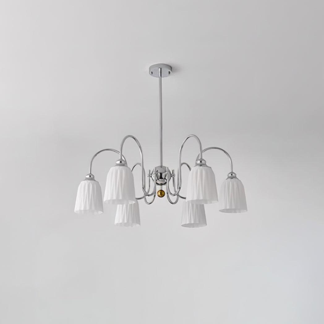 Bauhaus Style Pleated Chandelier - Modern Geometric Pendant Light for Dining Room, Living Room & Bedroom - Elegant Home Decor Lighting Fixture