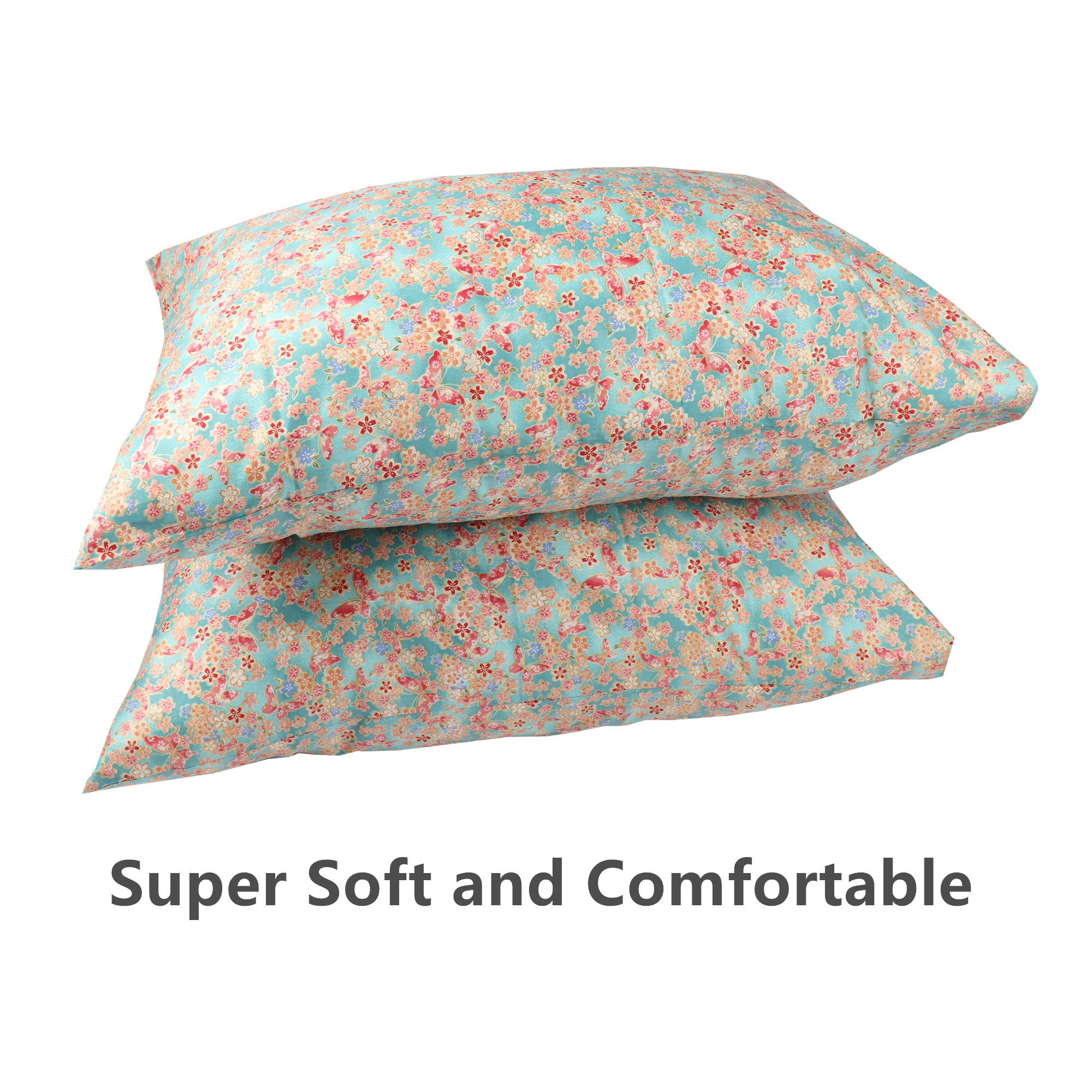 Floral Queen Pillowcase Set - Soft Cotton, Breathable for Bedroom Decor