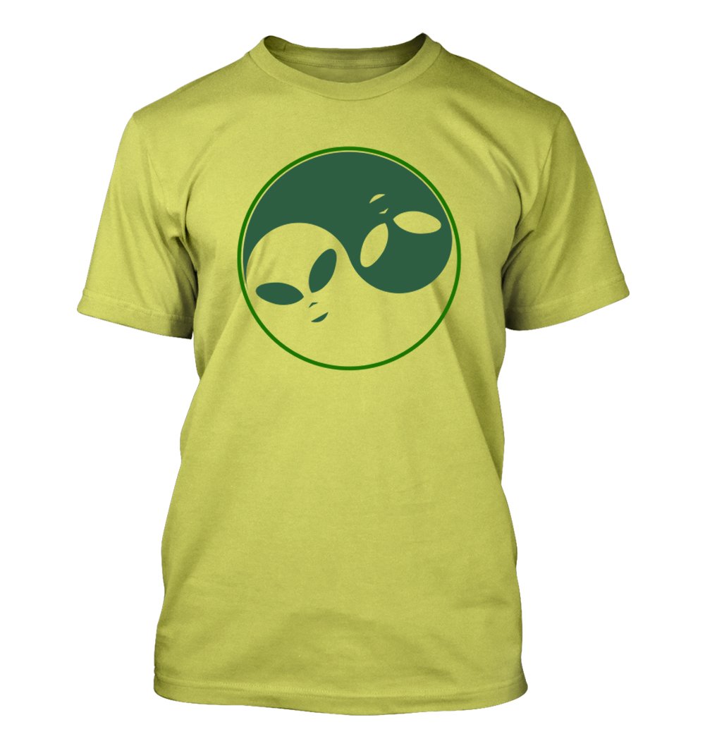 Alien Yin Yang #364 - Funny Humor Graphic Men's T-Shirt | Cool Sci-Fi Novelty Tee for Casual Wear & Gifts