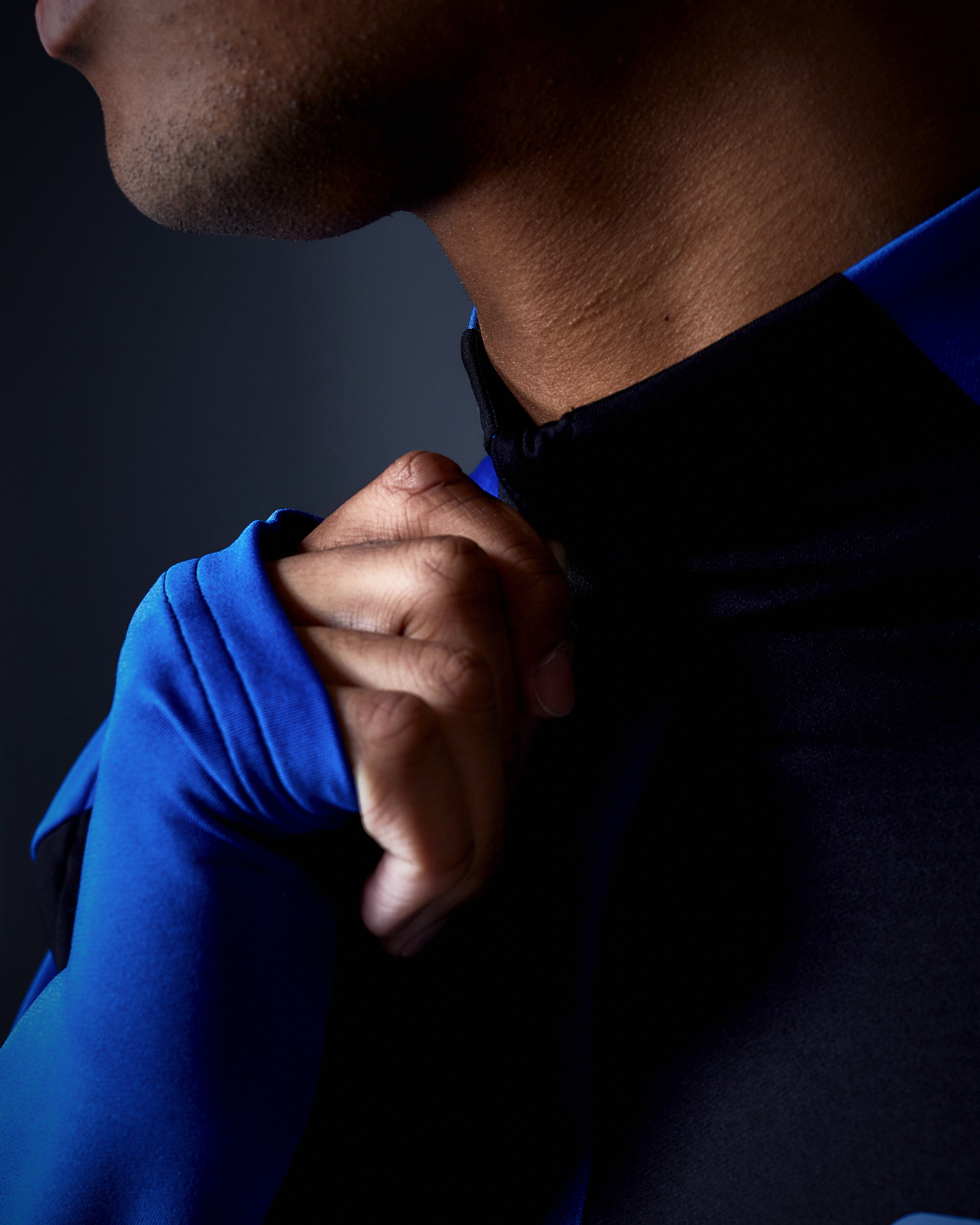 SPZM 01 Quarter Zip Midlayer Fleece Jacket - Black & Blue Color Options | Warm Lightweight Layering for Hiking, Running & Outdoor Activities