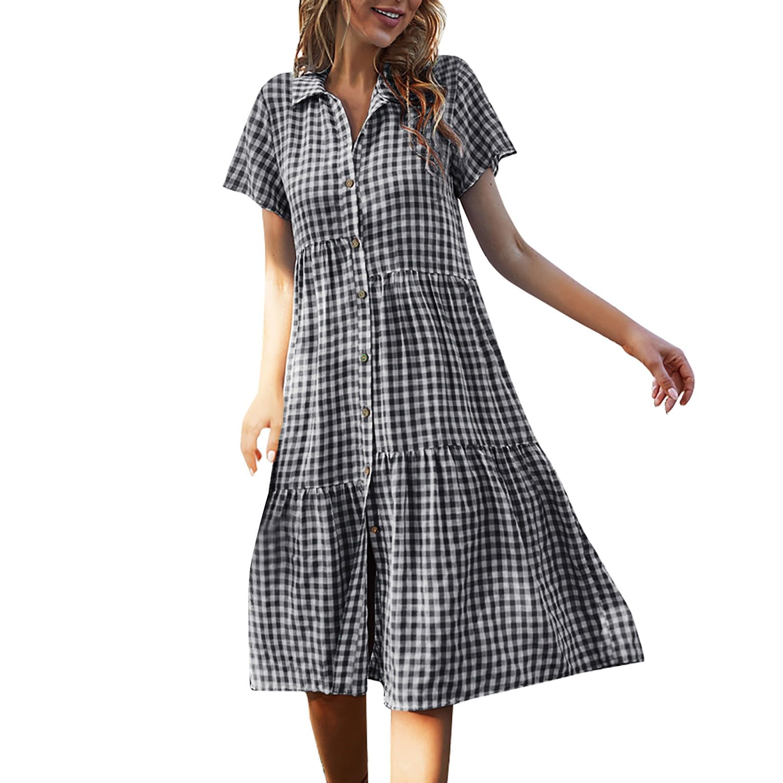 Trendy Plaid Gingham Summer Dresses for Women 2024 - Casual Sundresses & Vestidos in Sizes S-XL | Perfect for Beach Vacations, Picnics & Summer Outings