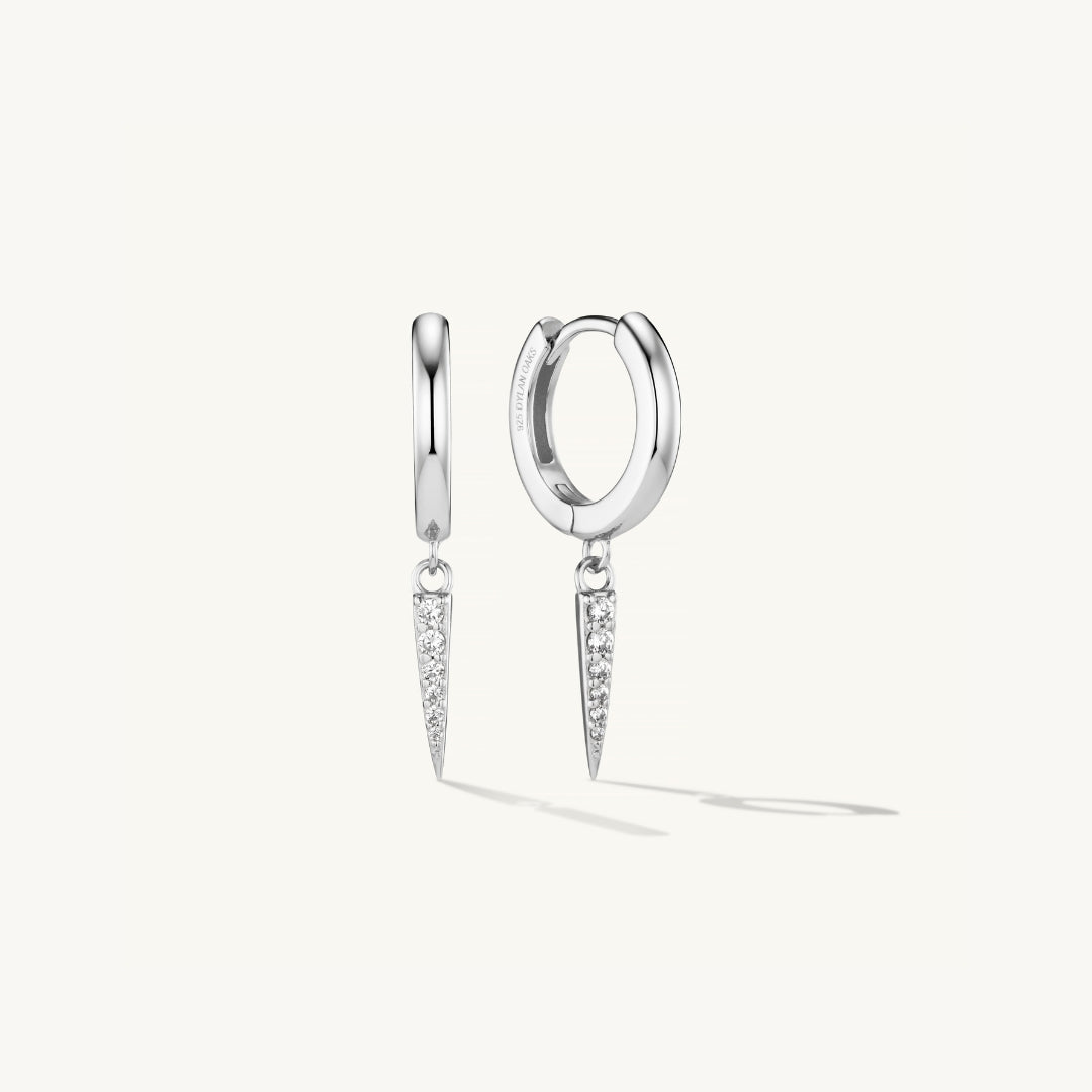 Elegant Silver Pave Drop Earrings for Women - Perfect for Weddings, Parties & Evening Events