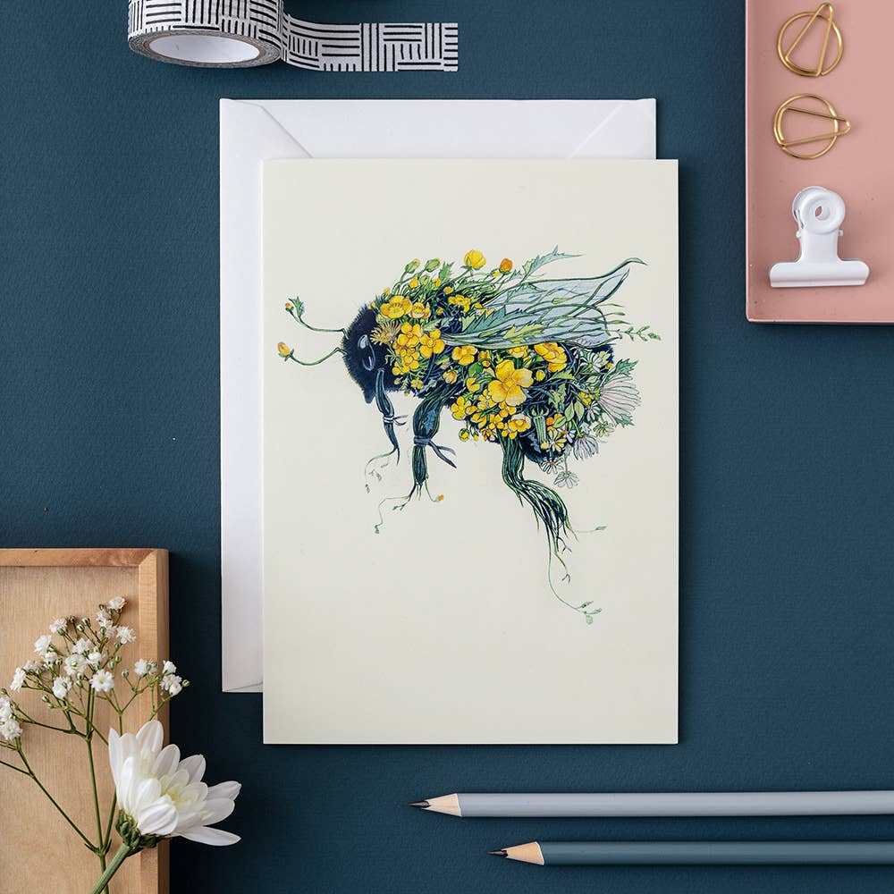 Bumblebee Greeting Card - Handmade Birthday Card with Bee Design - Perfect for Birthdays, Anniversaries, and Special Occasions
