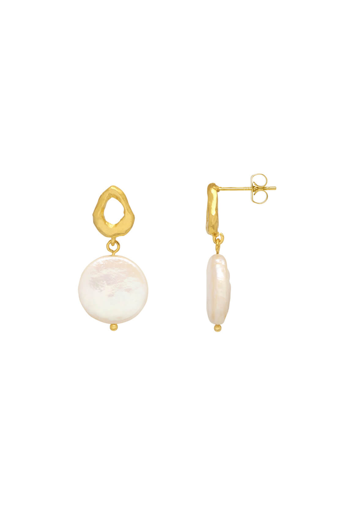 Organic Pearl Drop Earrings for Women - Natural Freshwater Pearls Dangle Earrings - Elegant Jewelry Gift for Wedding, Party & Special Occasions