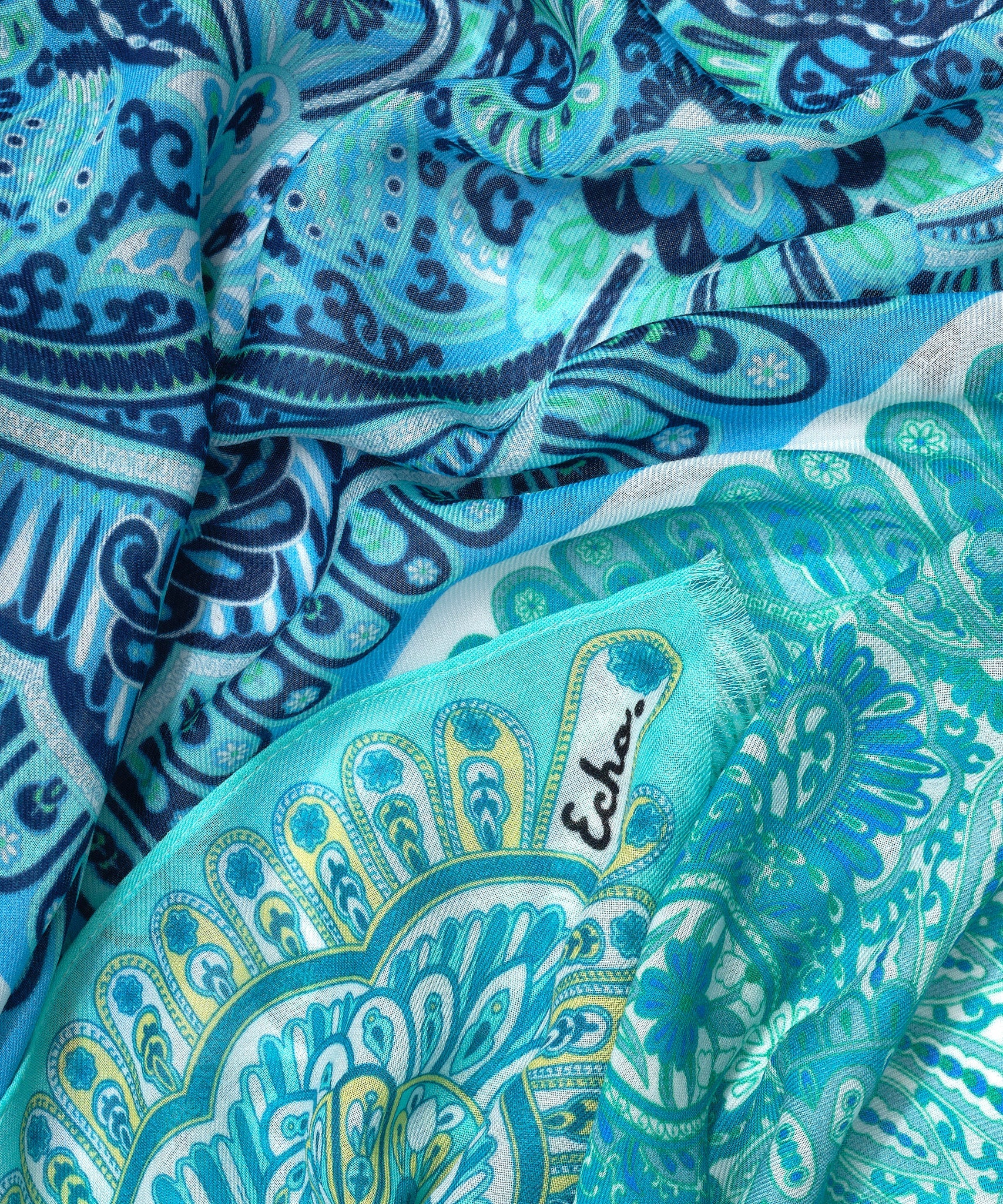Handmade Patchwork Tile Wrap Scarf - Boho Chic Fashion Accessory for Women, Perfect for Layering, Beach Cover-Ups, and Festival Outfits