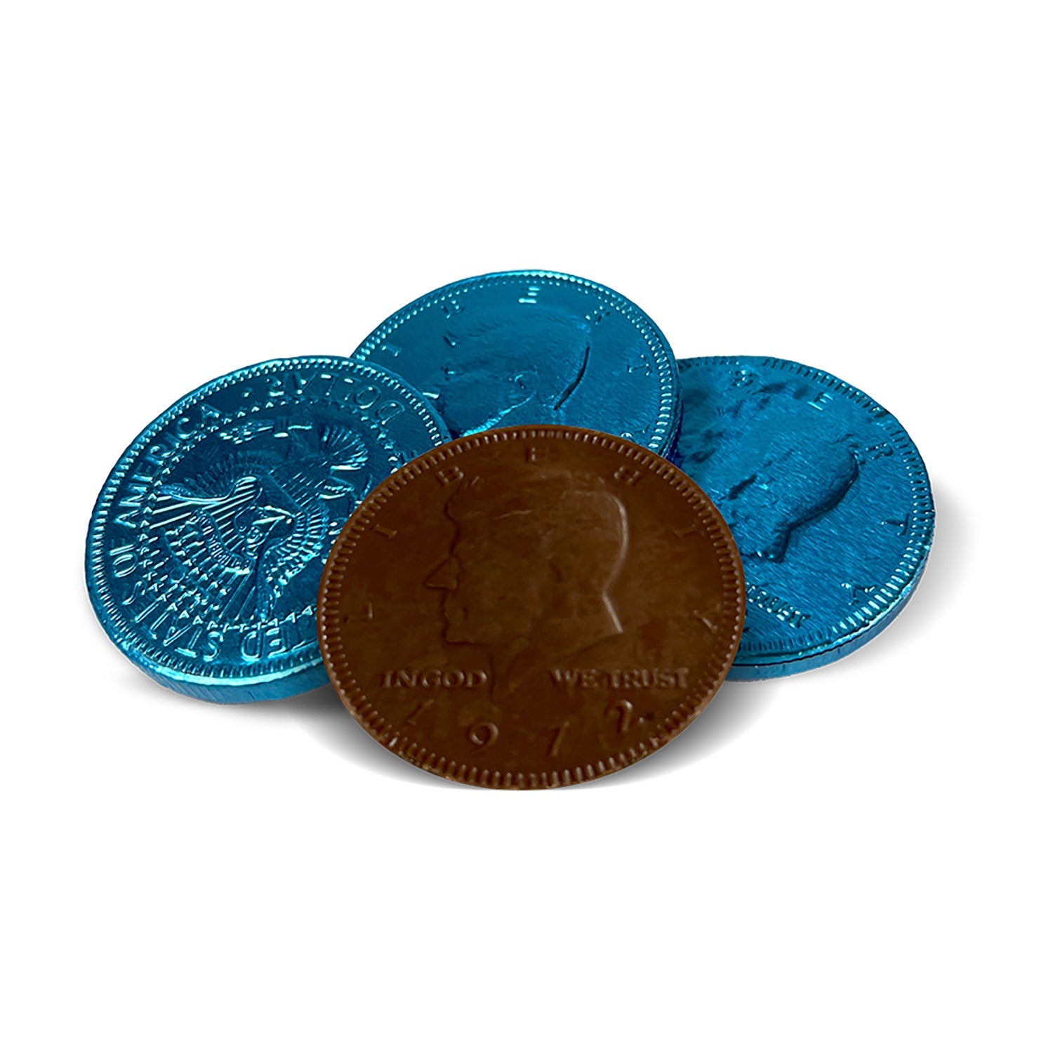 Fort Knox Chocolate Coins 1.5oz - Caribbean Blue - 1 Pound Bag - Party Favors, Treasure Hunt Prizes & Holiday Gifts