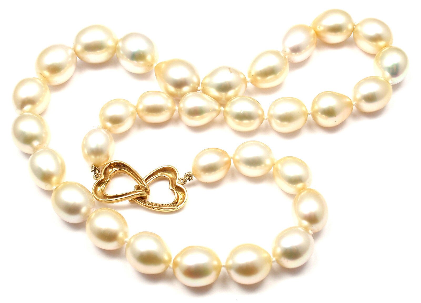 Authentic Andrew Clunn 18k Yellow Gold Golden Tahitian Pearl Necklace - Luxury Pearl Jewelry for Women, Elegant Gift for Anniversary, Wedding & Special Occasions