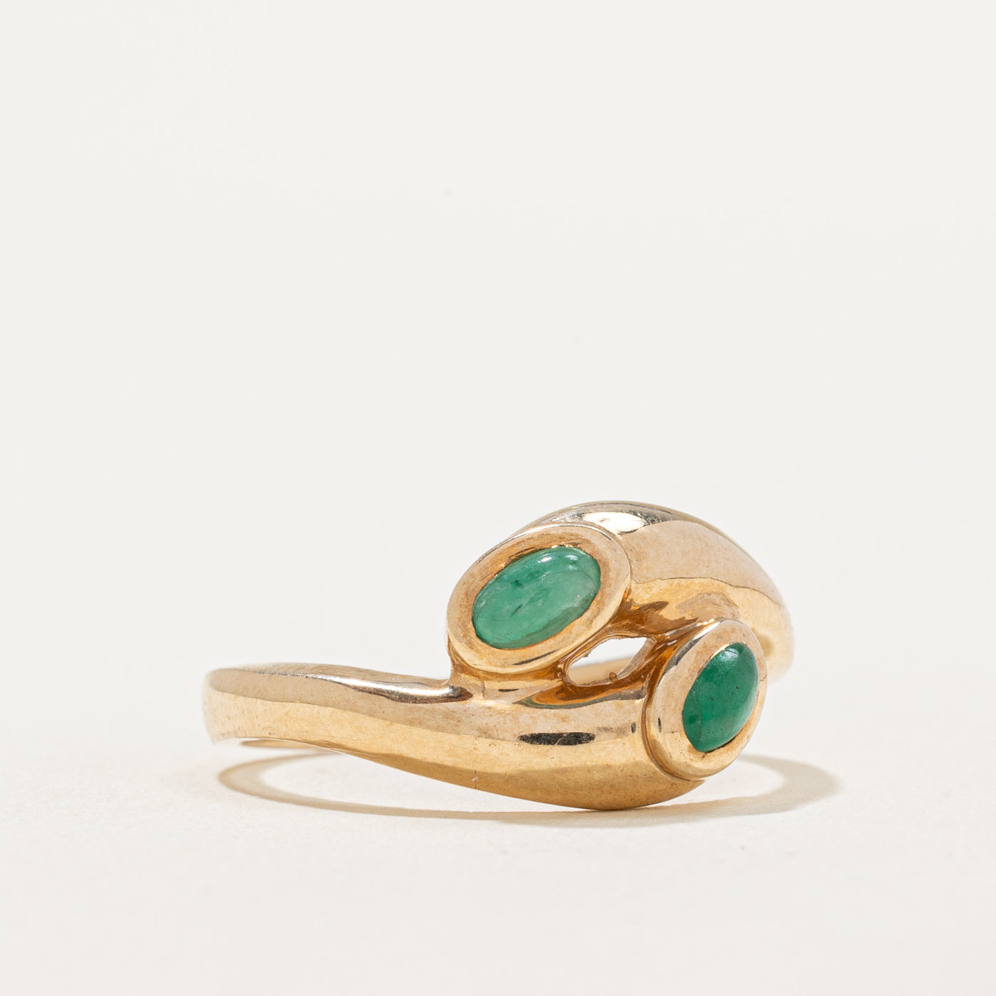 Exquisite Two Stone Jade Bypass Ring | 0.50ctw Genuine Jade | Size 9 | Elegant Jewelry for Women | Perfect for Weddings, Anniversaries & Special Occasions