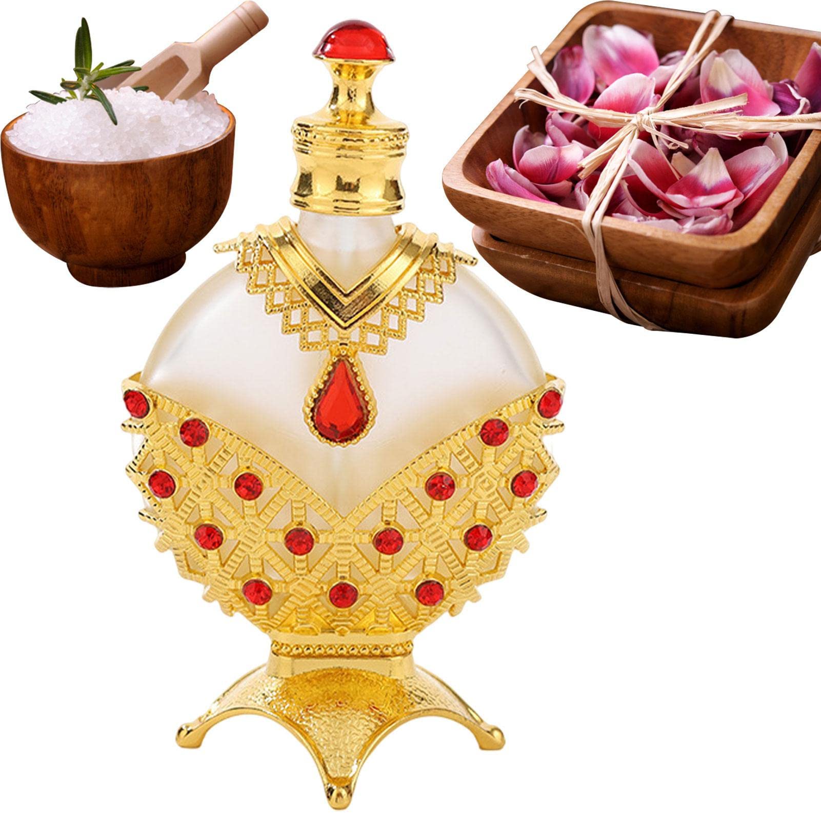 Luxury Refillable Glass Perfume Bottles for Women - Arabian Perfume Oil Travel Size, Vintage Home & Office Decor - Perfect for Gifts, Travel Essentials, and Fragrance Storage