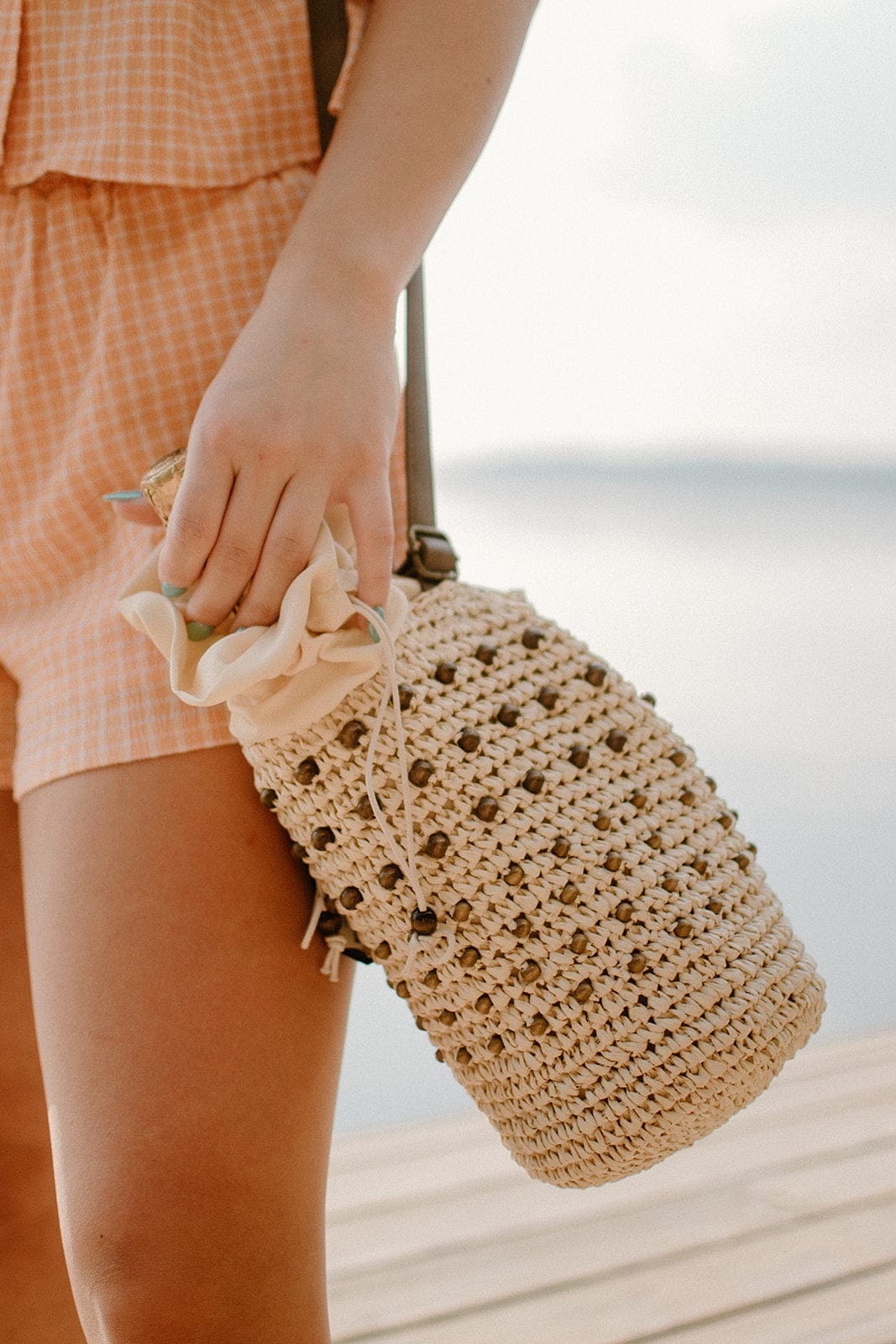 Stylish Straw Beaded Crossbody Bag for Women - Boho Summer Beach Purse with Adjustable Strap - Perfect for Vacation, Music Festivals & Everyday Use