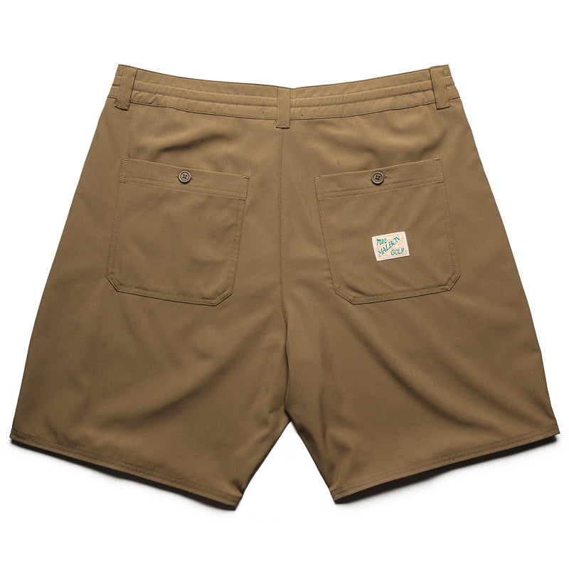 Malbon Golf Tonino Hybrid Short Solid Dark Khaki - Men's Comfortable Golf Shorts for Casual & Sport Wear - Perfect for Golfing, Training & Outdoor Activities