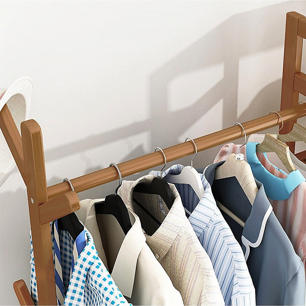 165x70cm Modern Clothes Rack Stand with Storage Shelves - Heavy Duty Coat Tree for Bedroom, Closet & Laundry Room Organization