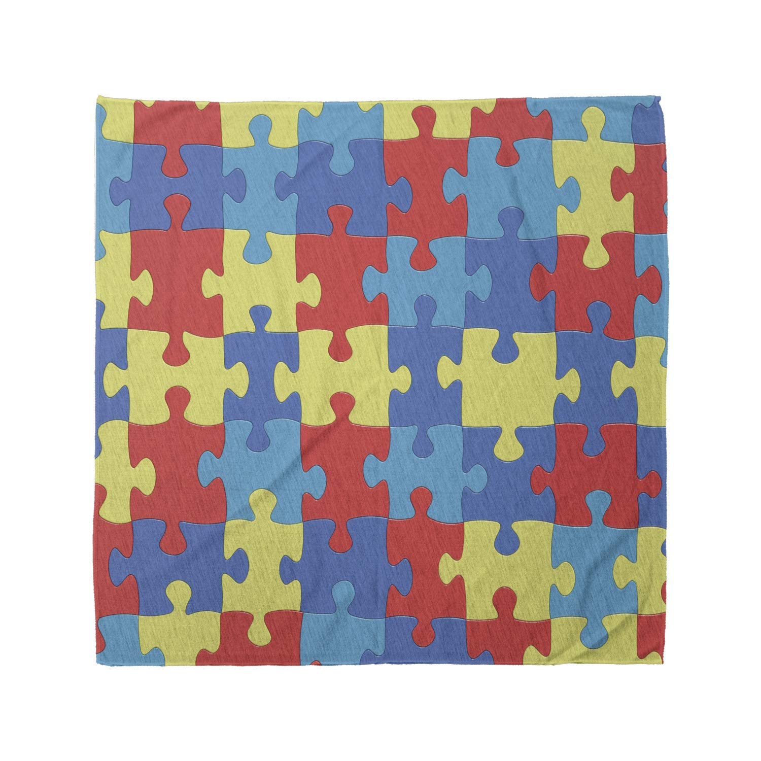 Ambesonne Autism Awareness Unisex Bandana - Colorful Puzzle & Games Design - Soft & Breathable for Daily Wear, Outdoor Activities & Autism Support