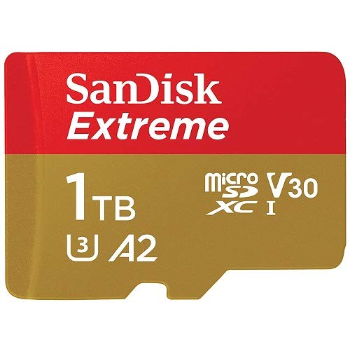 SanDisk 1TB MicroSDXC Extreme Memory Card - U3 V30 A2 for Tablets, Samsung Galaxy Tab S9 FE/FE+ (SDSQXAV-1T00-GN6MN) - High Speed 160MB/s Transfer - Includes SD/MicroSD Card Reader - Perfect for 4K Video, Gaming & Mobile Storage Expansion