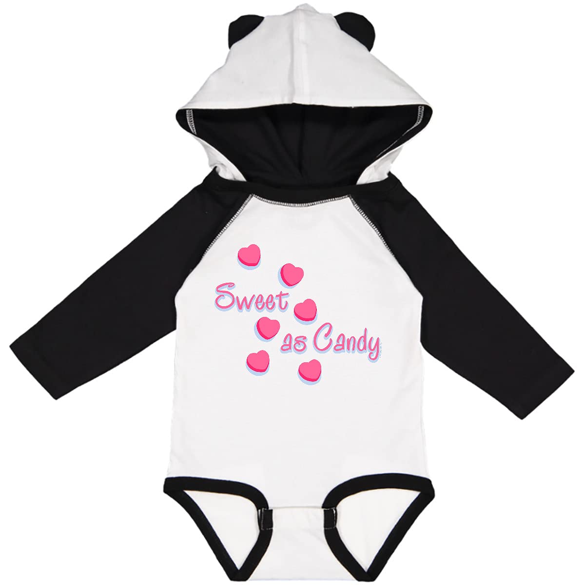 Inktastic Sweet As Candy Valentine Long Sleeve Baby Bodysuit - Cute Valentine's Day Outfit for Infants & Newborns