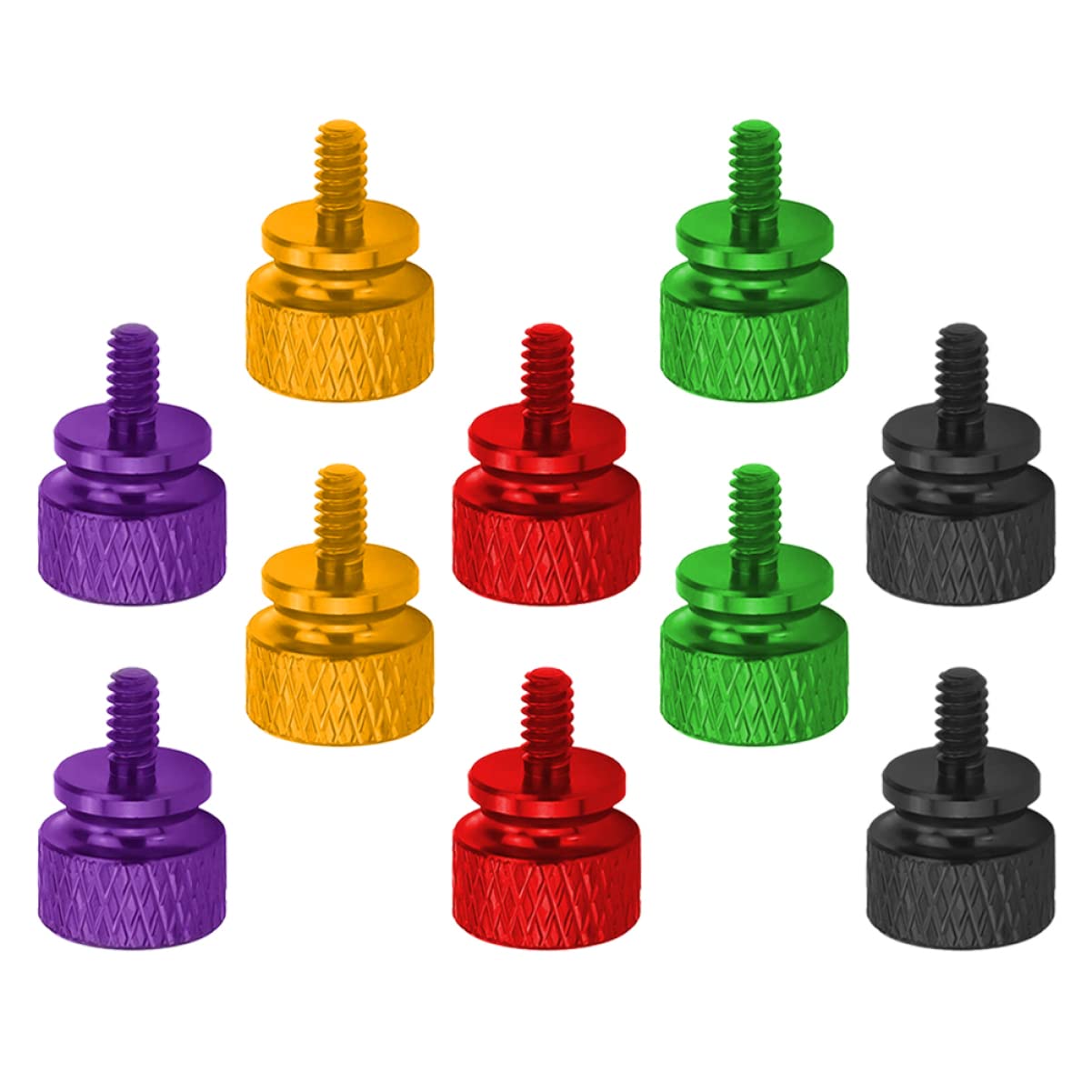 10PCS Aluminum Alloy Knurled Thumb Screws for Computer Case & Hard Drive - Durable Chassis Screws for PC Build, Repair, and DIY Projects - Perfect for Gaming Rigs, Workstations, and Server Racks