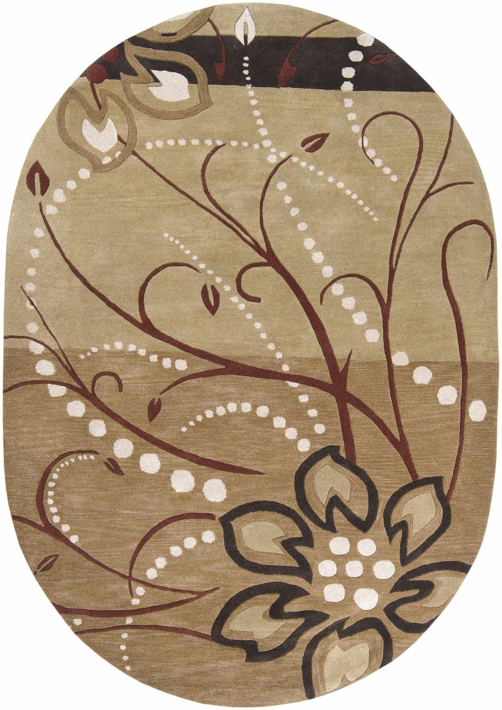 Premium Hauteloom Mazama Wool Area Rug 5' x 8' - Soft Transitional Brown & Beige Living Room Bedroom Rug - Cozy Home Decor for Family Rooms, Dorm Spaces & Office Settings